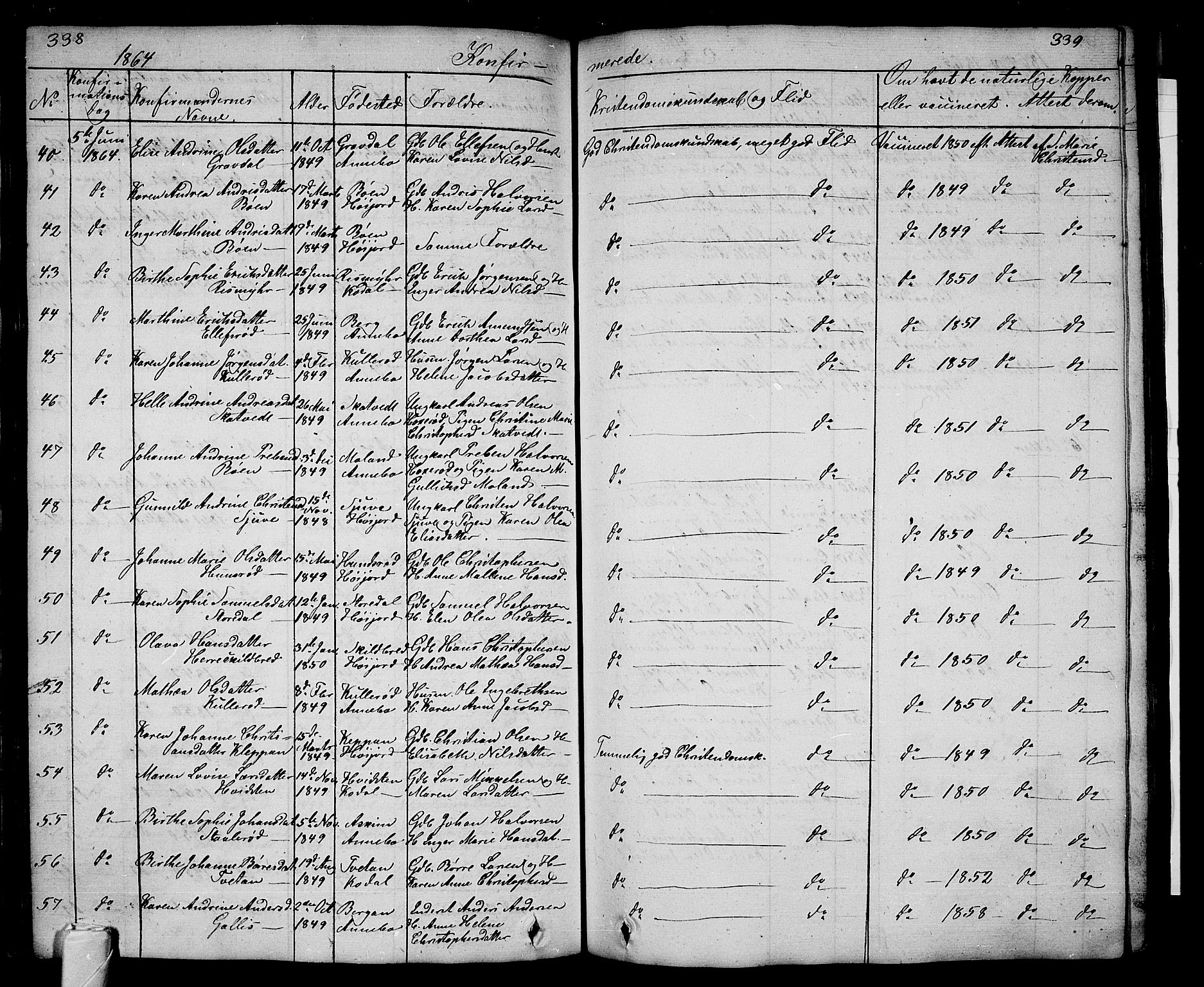 Andebu kirkebøker, AV/SAKO-A-336/G/Ga/L0003: Parish register (copy) no. I 3, 1832-1867, p. 338-339