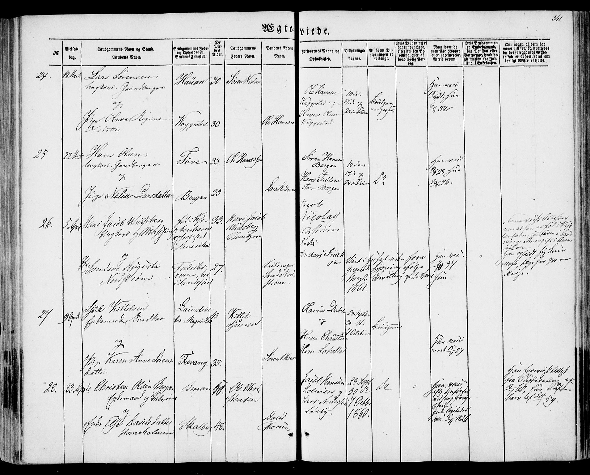 Sandar kirkebøker, SAKO/A-243/F/Fa/L0007: Parish register (official) no. 7, 1855-1861, p. 341