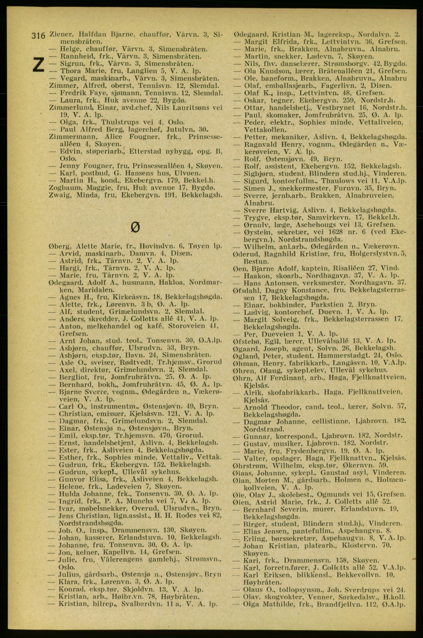 Aker adressebok/adressekalender, PUBL/001/A/005: Aker adressebok, 1934-1935, p. 316