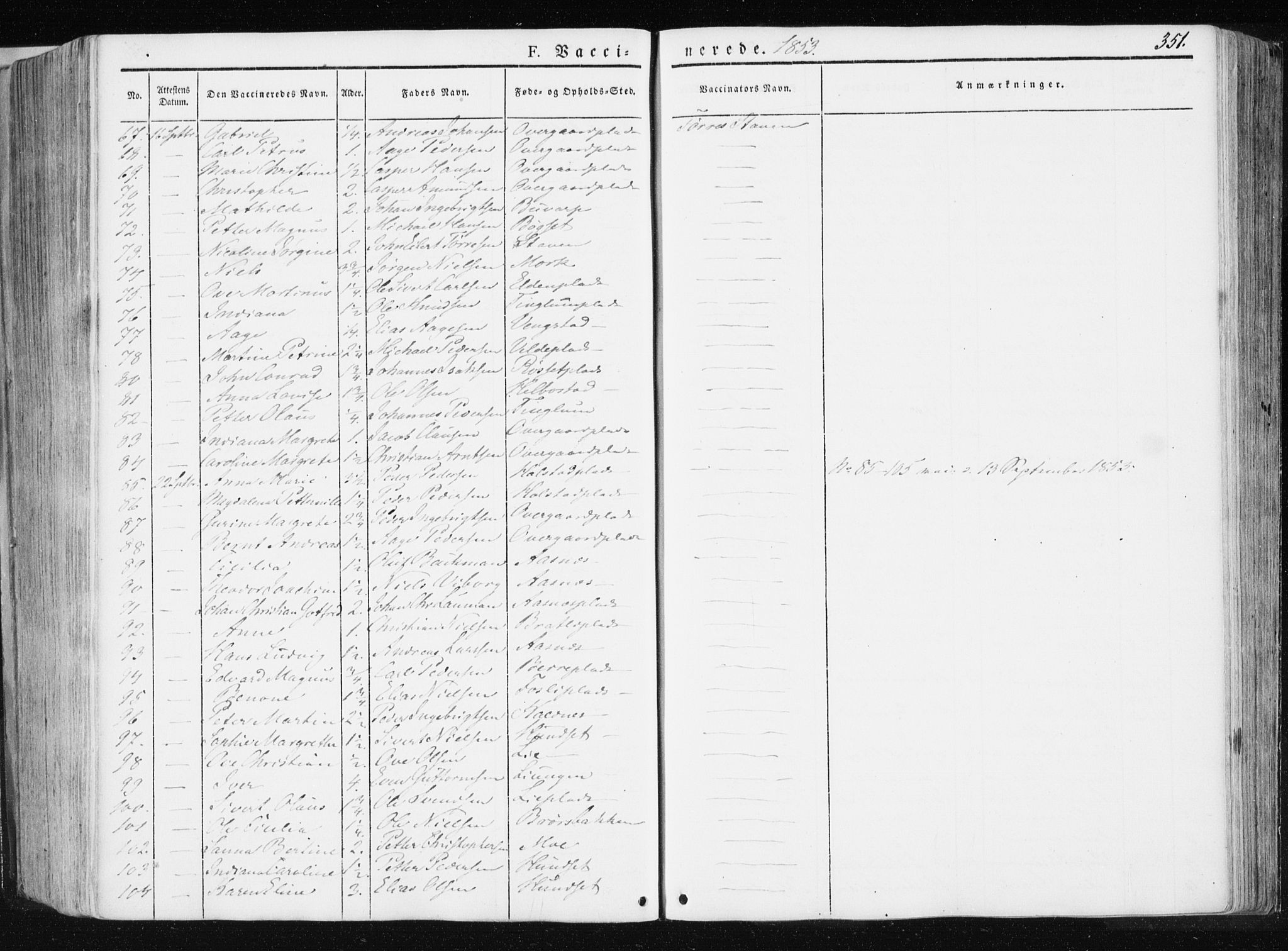 Ministerialprotokoller, klokkerbøker og fødselsregistre - Nord-Trøndelag, SAT/A-1458/741/L0393: Parish register (official) no. 741A07, 1849-1863, p. 351