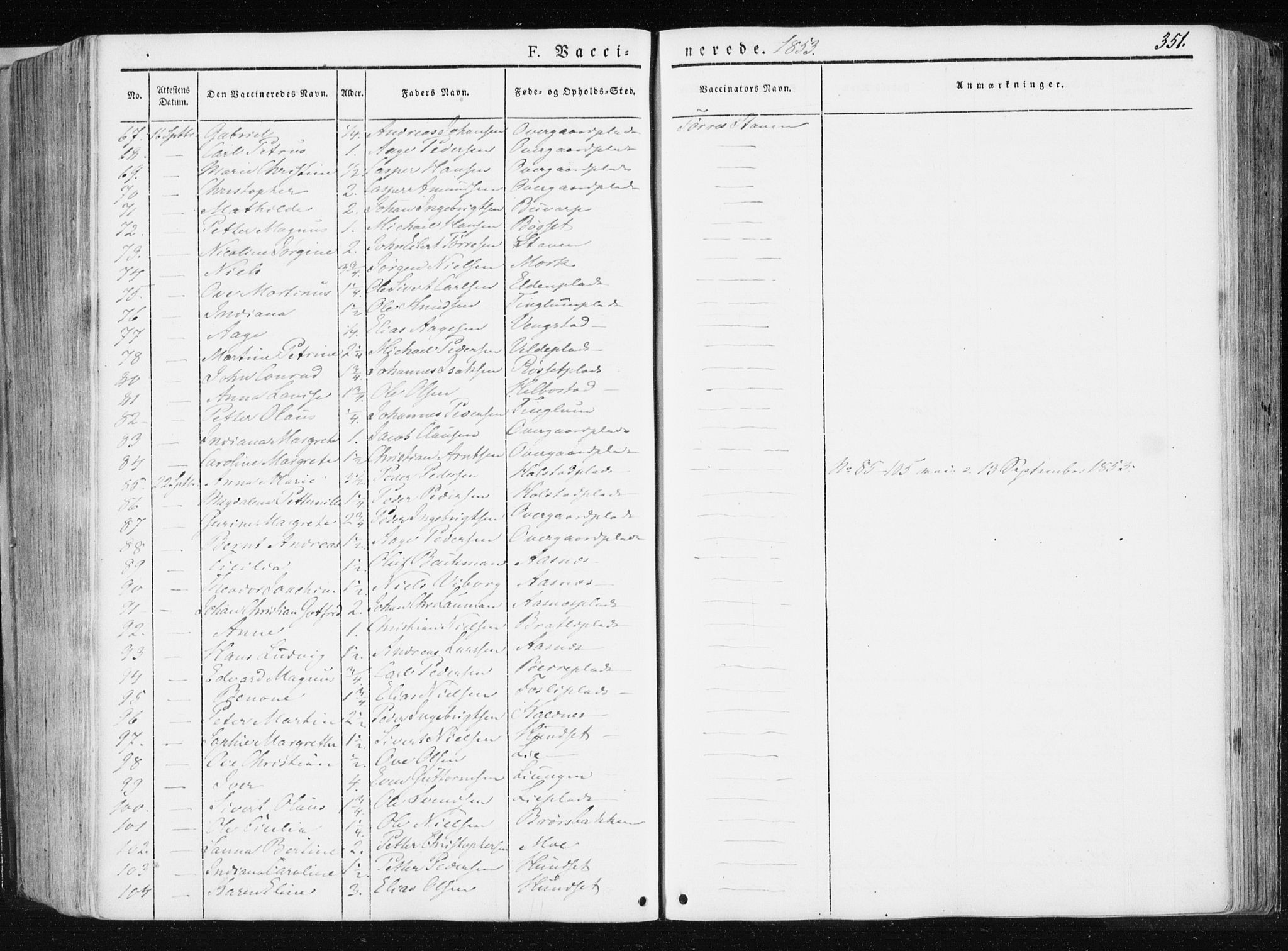 Ministerialprotokoller, klokkerbøker og fødselsregistre - Nord-Trøndelag, AV/SAT-A-1458/741/L0393: Parish register (official) no. 741A07, 1849-1863, p. 351