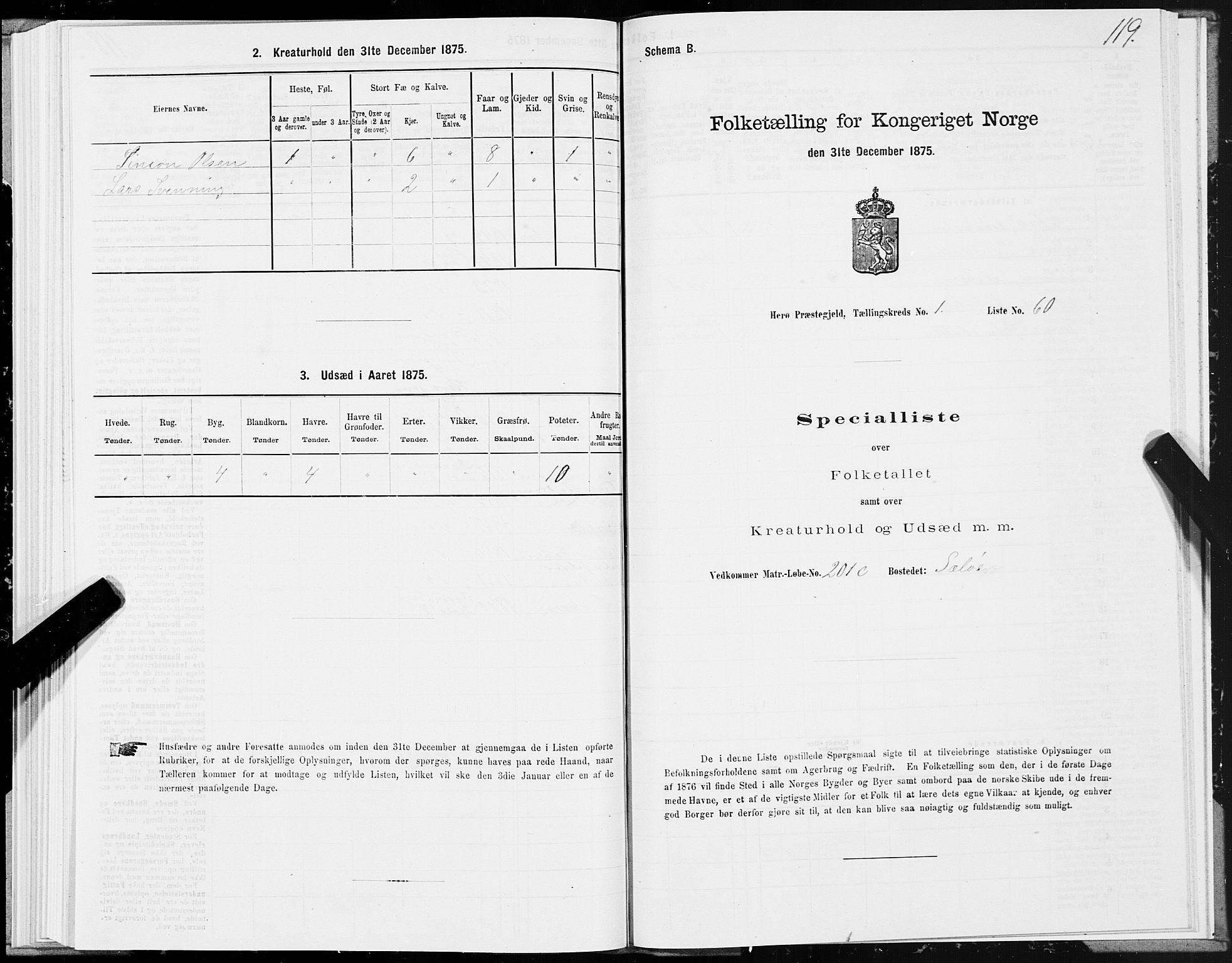 SAT, 1875 census for 1818P Herøy, 1875, p. 1119