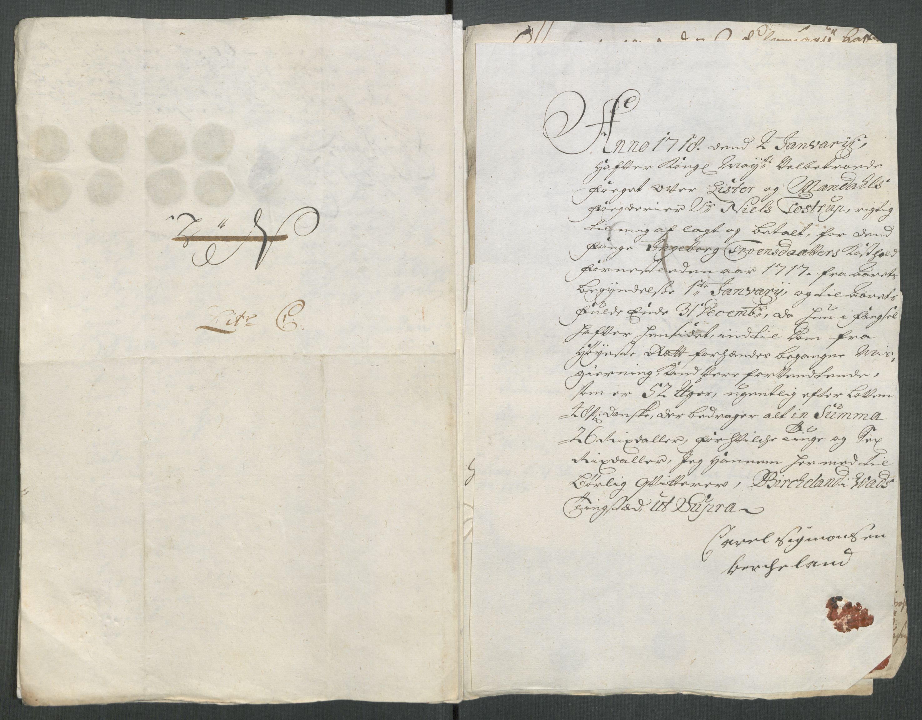 Rentekammeret inntil 1814, Reviderte regnskaper, Fogderegnskap, AV/RA-EA-4092/R43/L2561: Fogderegnskap Lista og Mandal, 1717, p. 204