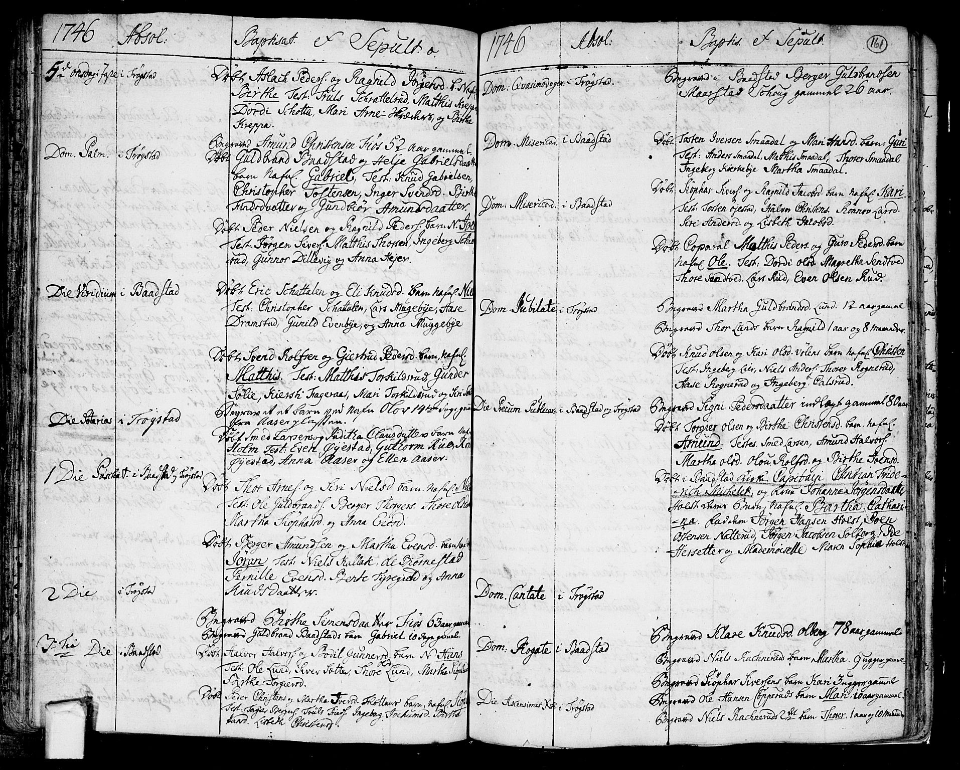 Trøgstad prestekontor Kirkebøker, AV/SAO-A-10925/F/Fa/L0003: Parish register (official) no. I 3, 1721-1749, p. 161