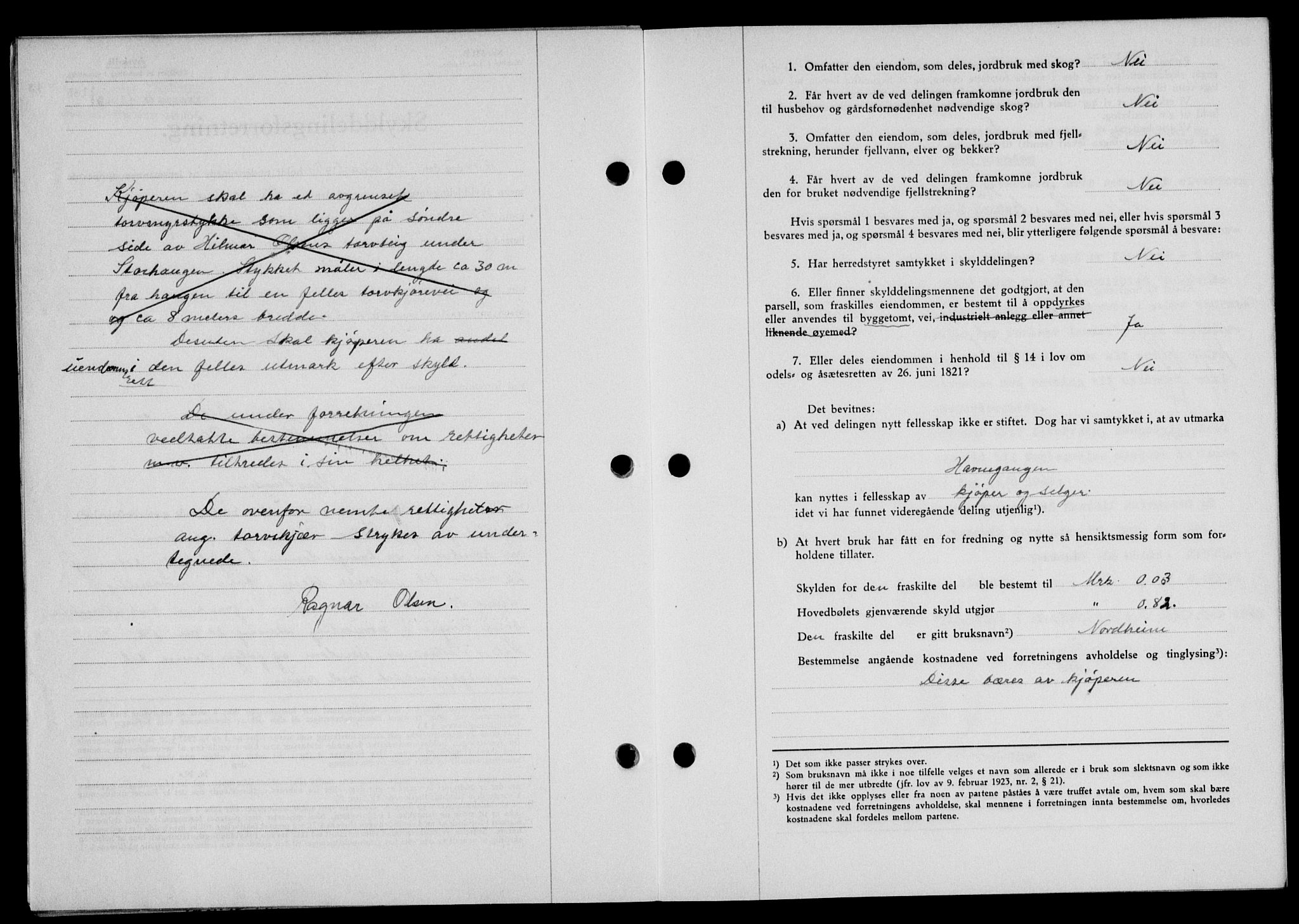 Lofoten sorenskriveri, SAT/A-0017/1/2/2C/L0011a: Mortgage book no. 11a, 1943-1943, Diary no: : 1165/1943