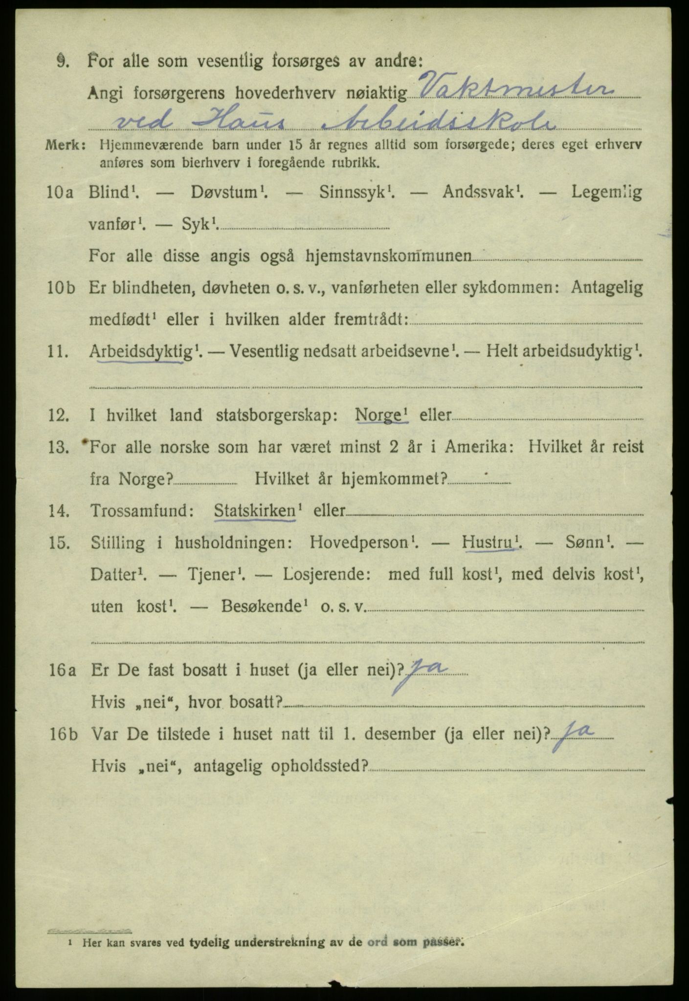 SAB, 1920 census for Haus, 1920, p. 12269