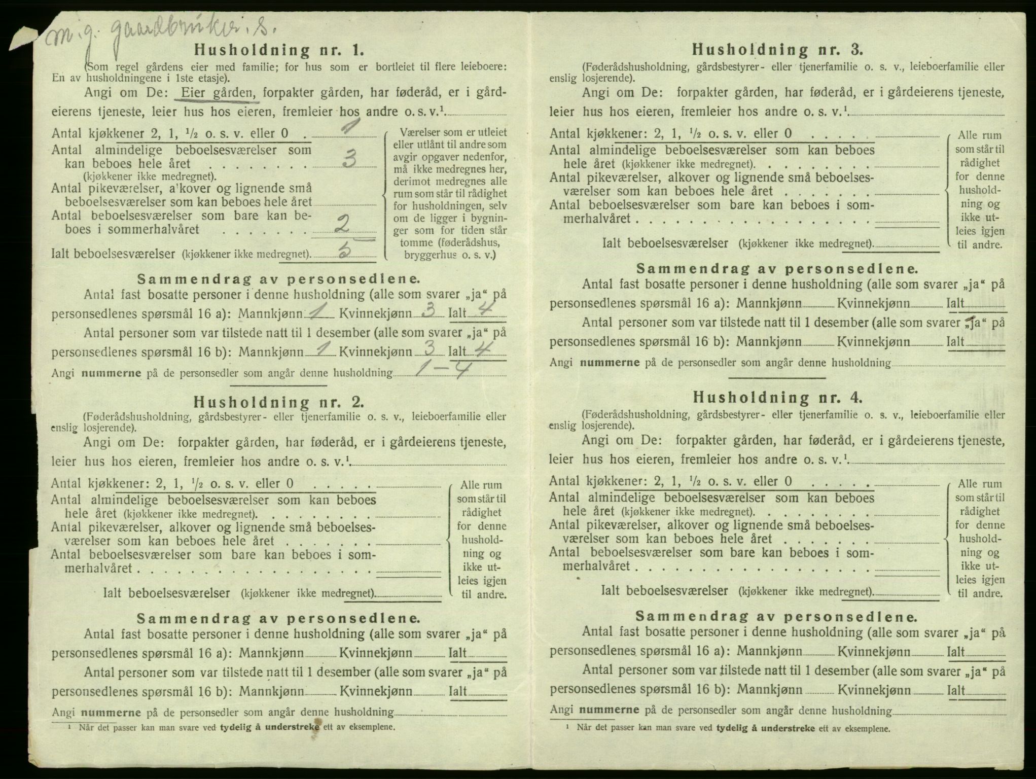 SAB, 1920 census for Fjell, 1920, p. 617