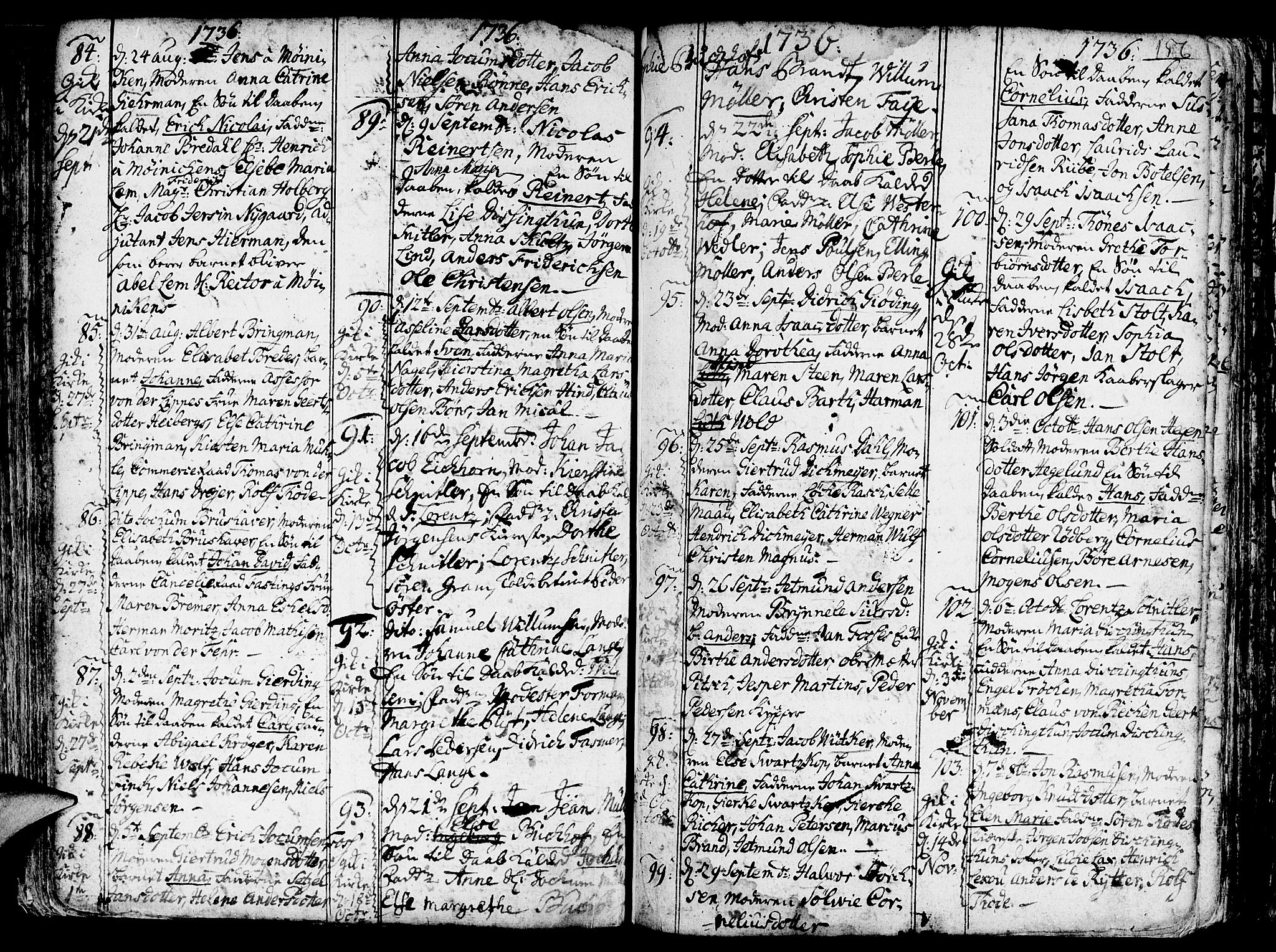 Nykirken Sokneprestembete, SAB/A-77101/H/Haa/L0003: Parish register (official) no. A 3, 1717-1764, p. 156