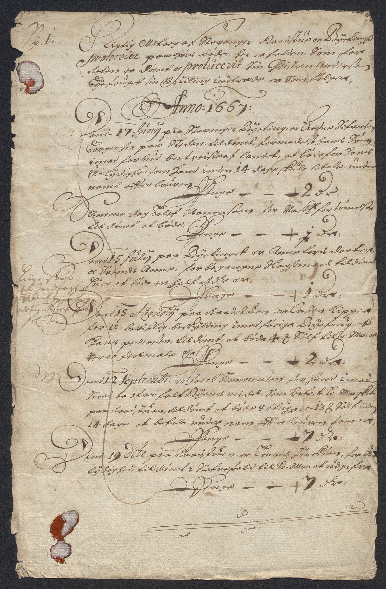 Rentekammeret inntil 1814, Reviderte regnskaper, Byregnskaper, AV/RA-EA-4066/R/Ro/L0316: [O14] Sikt og sakefall, 1662-1693, p. 110