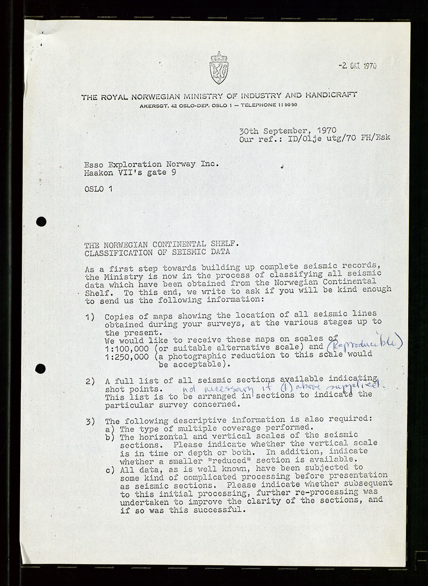 Pa 1512 - Esso Exploration and Production Norway Inc., AV/SAST-A-101917/E/Ea/L0026: Sak og korrespondanse, 1966-1974, p. 81