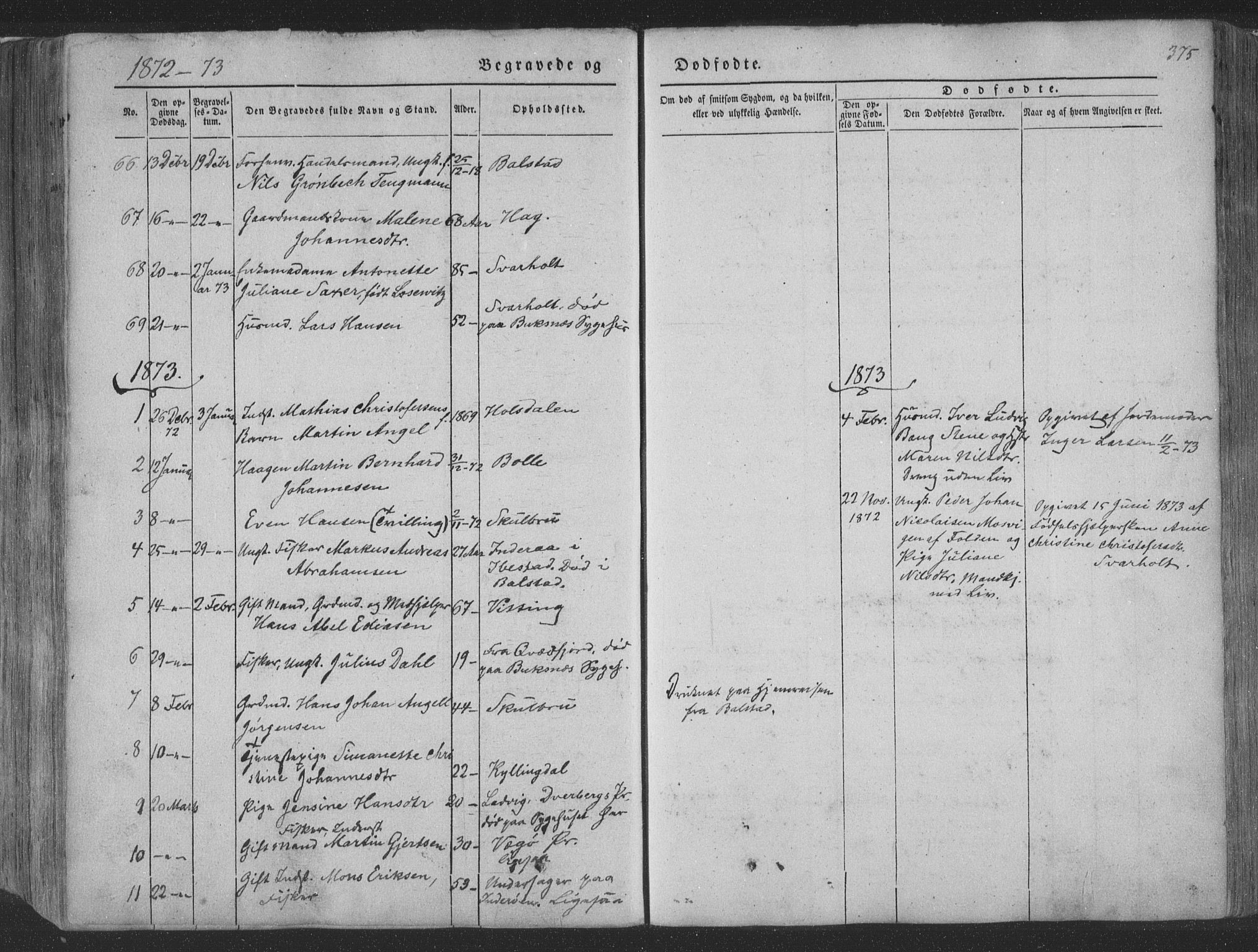 Ministerialprotokoller, klokkerbøker og fødselsregistre - Nordland, AV/SAT-A-1459/881/L1165: Parish register (copy) no. 881C02, 1854-1876, p. 375