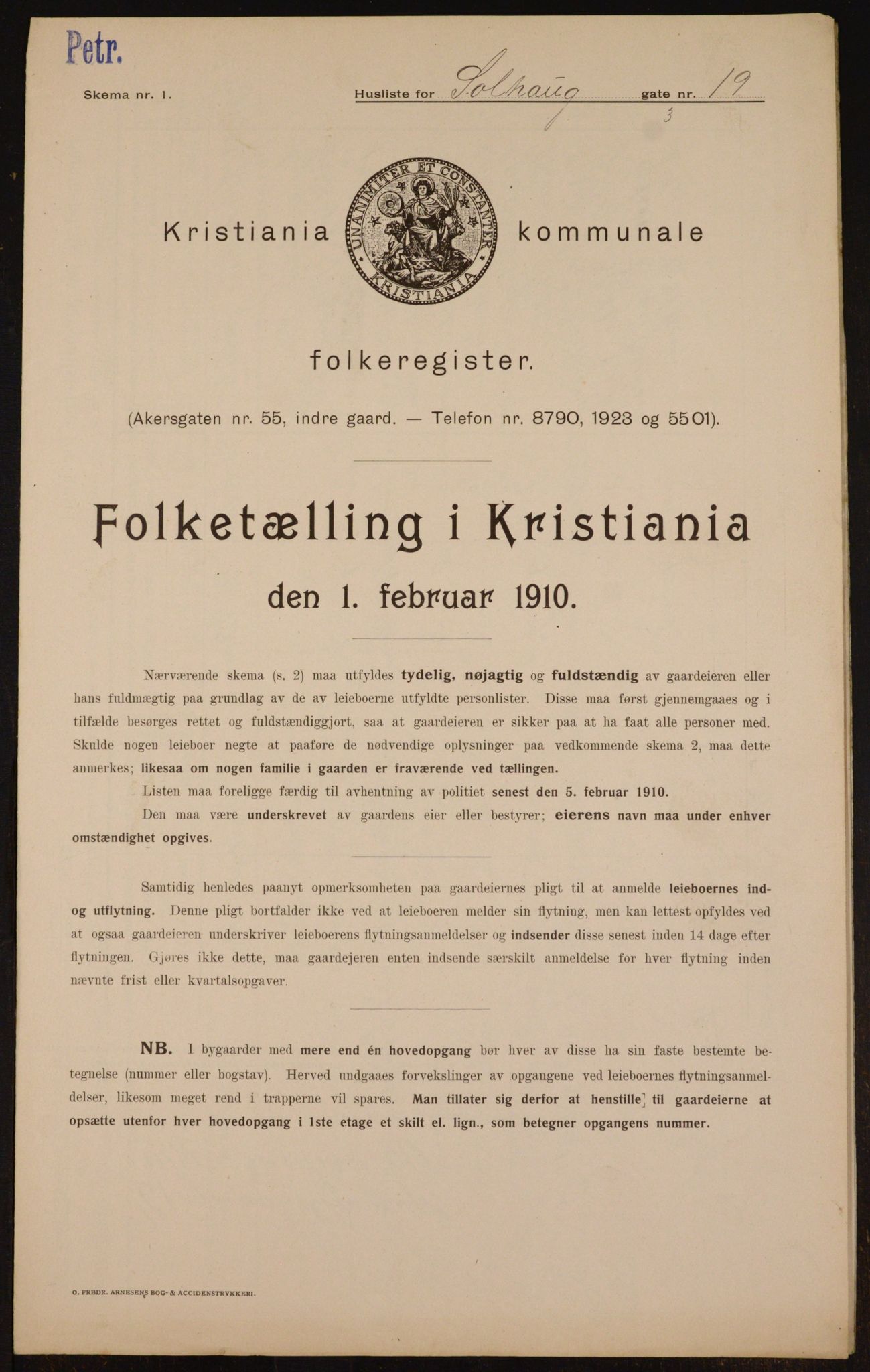 OBA, Municipal Census 1910 for Kristiania, 1910, p. 94821