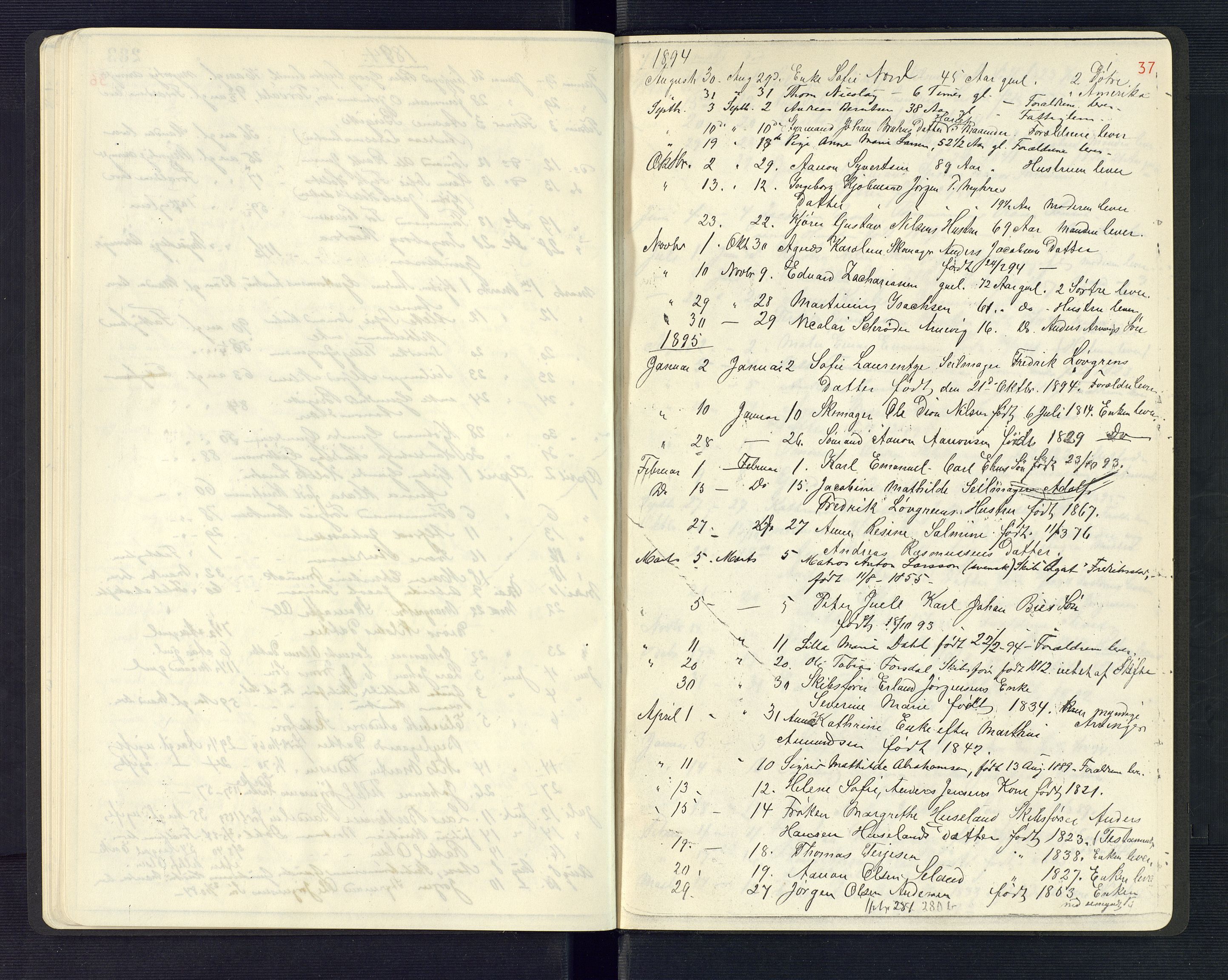 Grimstad byfogd, AV/SAK-1222-0003/H/Ha/L0002: Dødsfallsfortegnelse (kopi fra skifteprotokoller), 1862-1896, p. 37