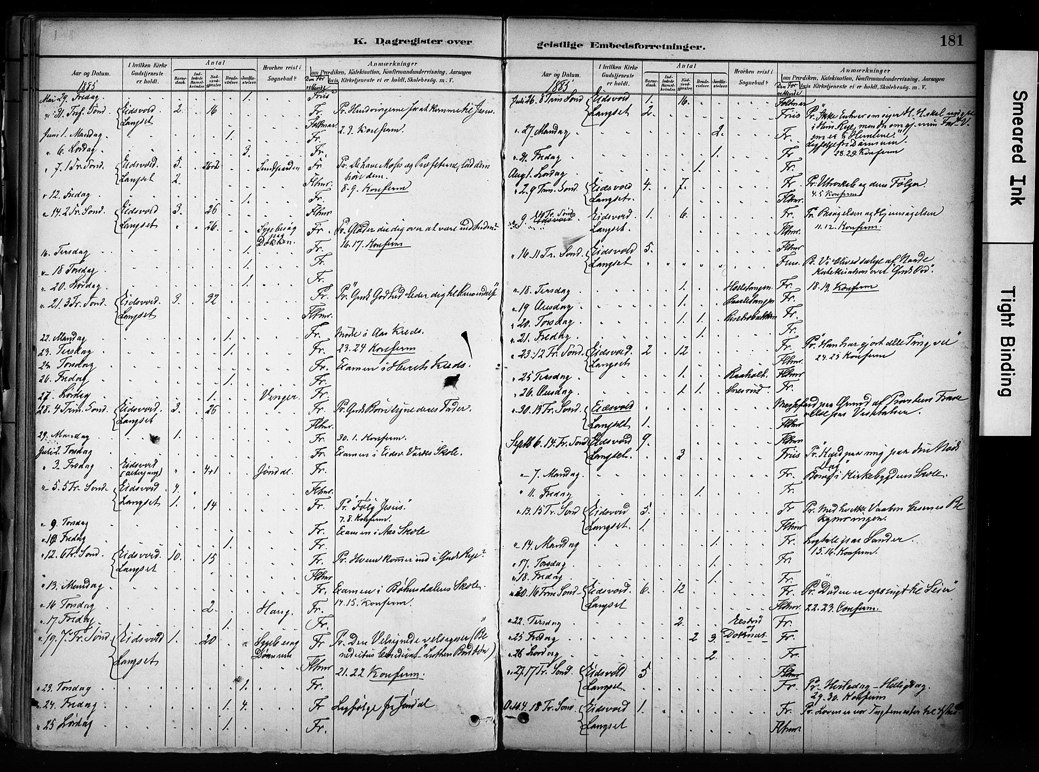 Eidsvoll prestekontor Kirkebøker, AV/SAO-A-10888/F/Fa/L0003: Parish register (official) no. I 3, 1882-1895, p. 181