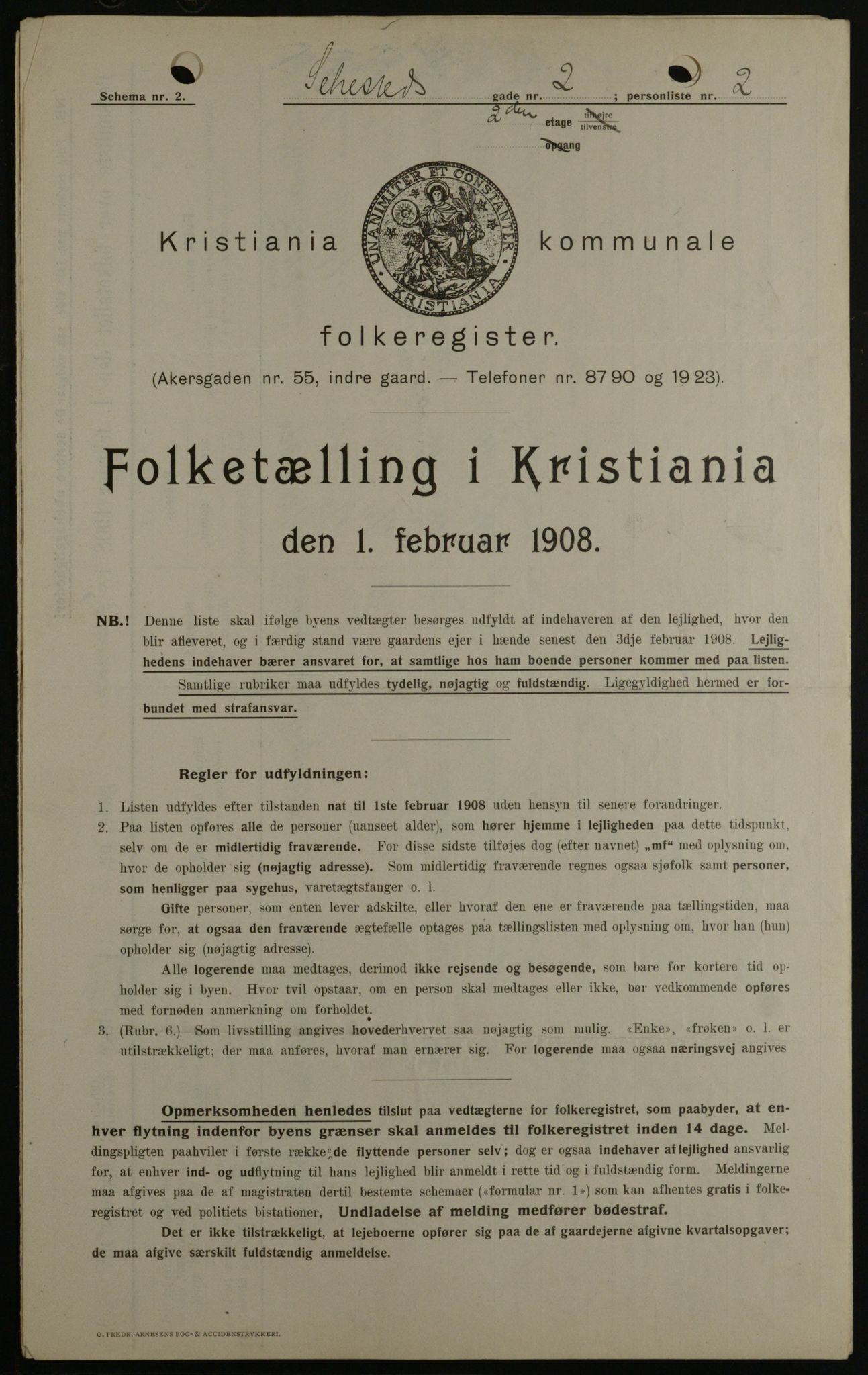 OBA, Municipal Census 1908 for Kristiania, 1908, p. 84390