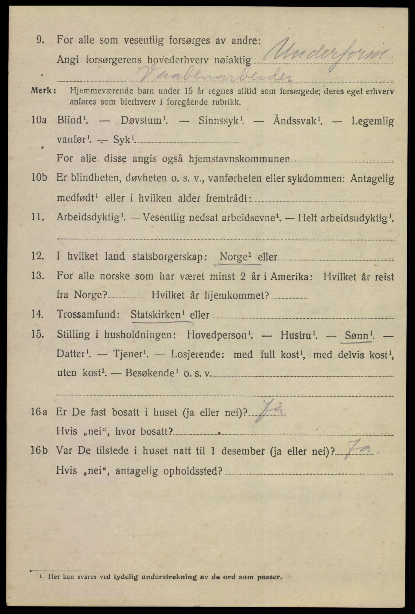 SAKO, 1920 census for Kongsberg, 1920, p. 7235