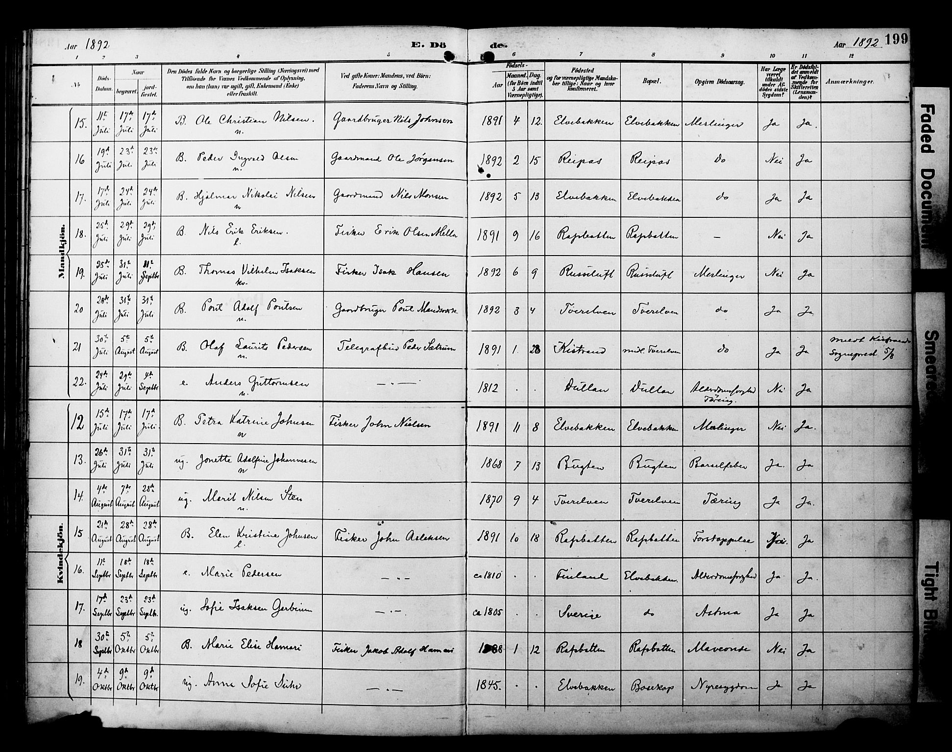 Alta sokneprestkontor, SATØ/S-1338/H/Ha/L0003.kirke: Parish register (official) no. 3, 1892-1904, p. 199