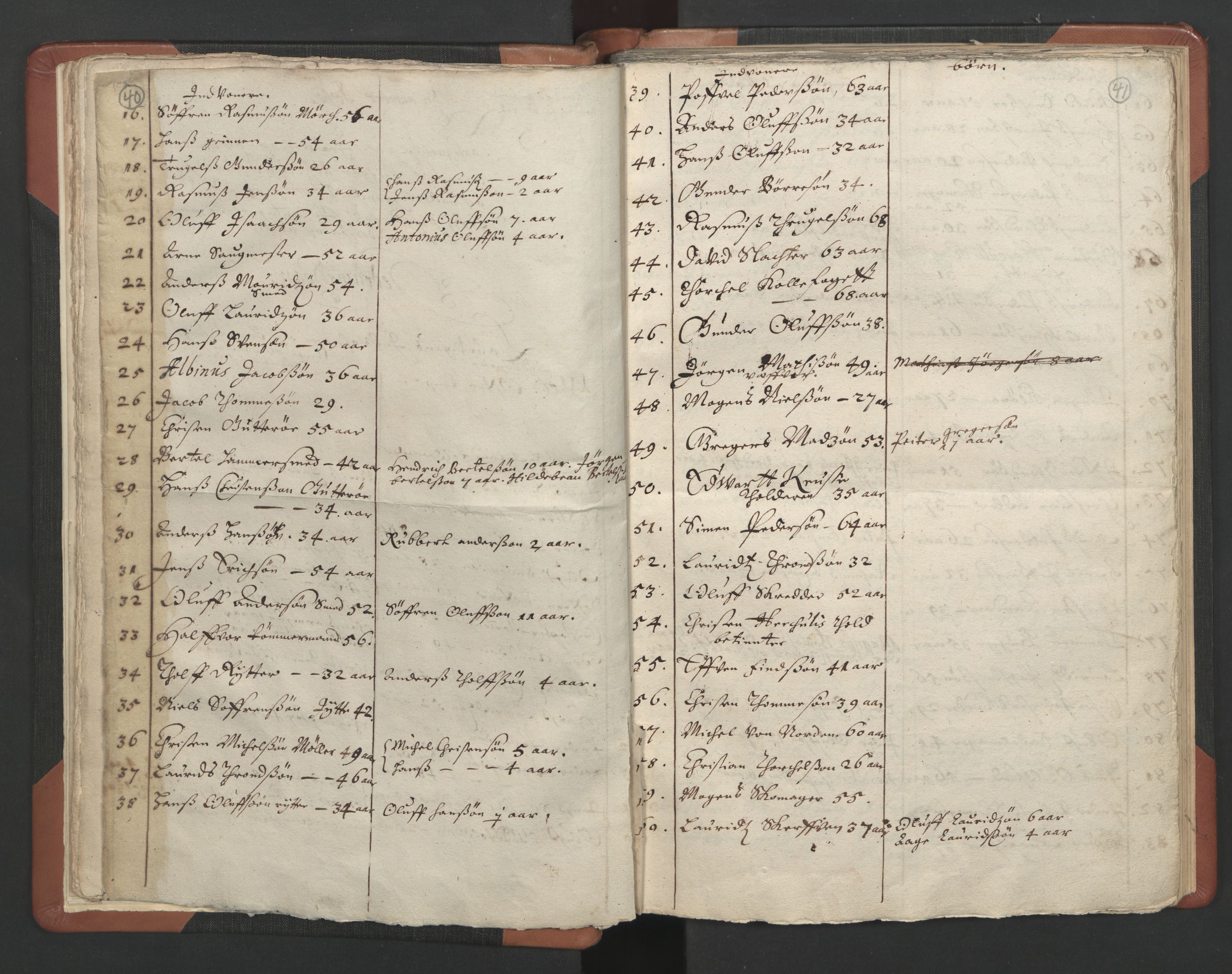 RA, Vicar's Census 1664-1666, no. 11: Brunlanes deanery, 1664-1666, p. 40-41