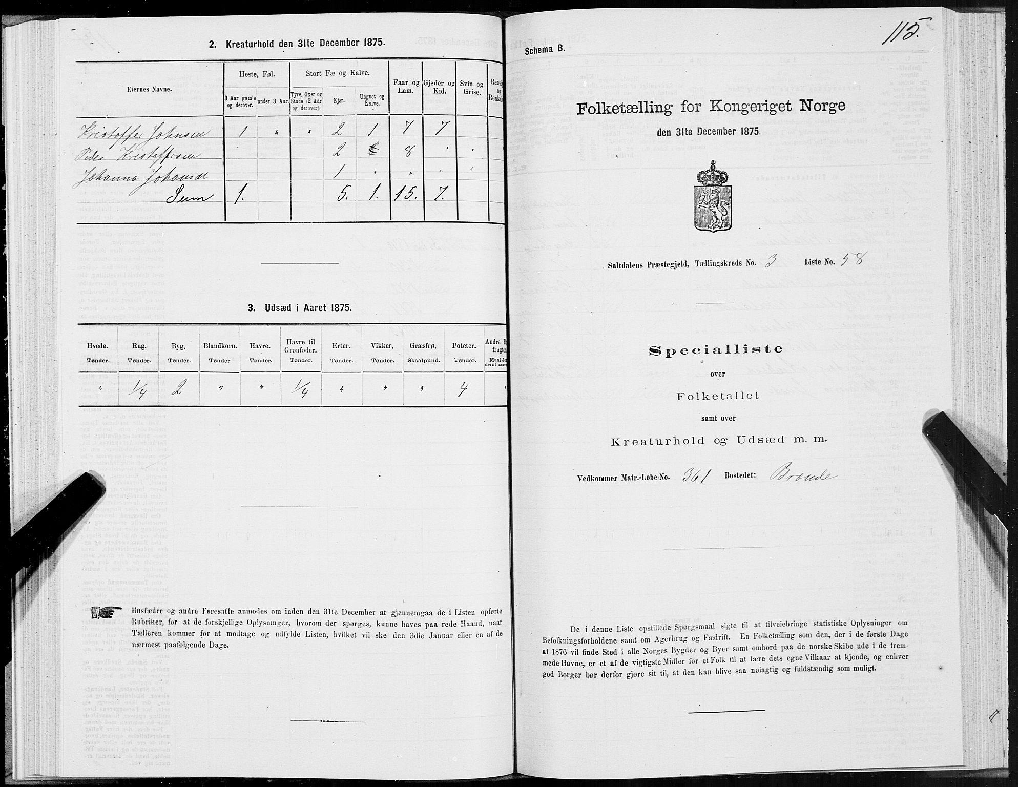SAT, 1875 census for 1840P Saltdal, 1875, p. 2115