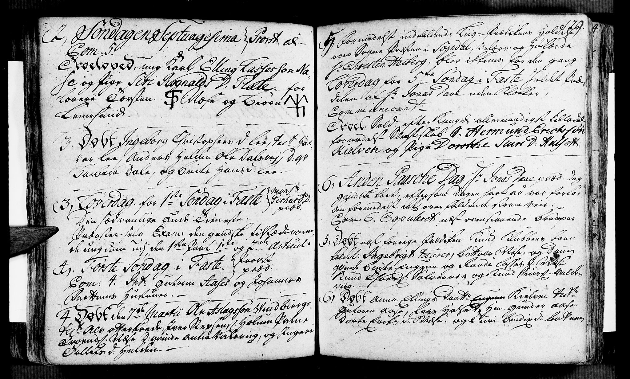 Vik sokneprestembete, AV/SAB-A-81501/H/Haa/Haaa/L0002: Parish register (official) no. A 2 / 2, 1740-1756, p. 129