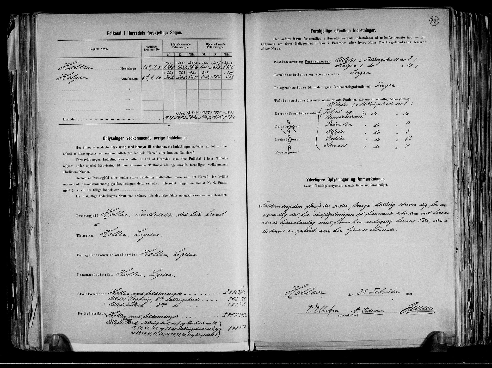 RA, 1891 census for 0819 Holla, 1891, p. 3