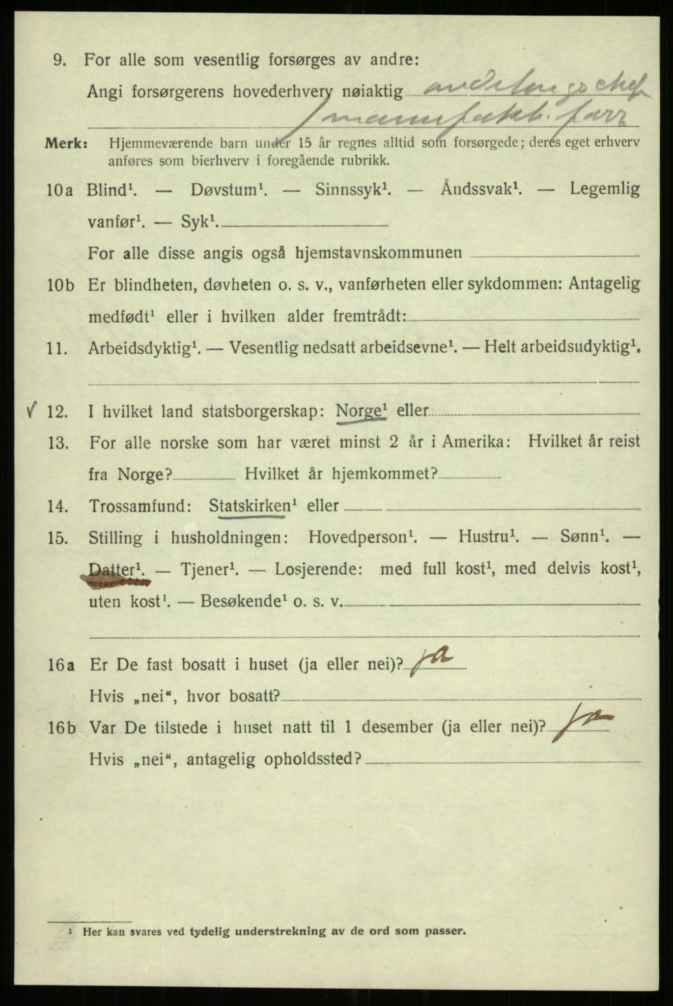 SAB, 1920 census for Bergen, 1920, p. 110378