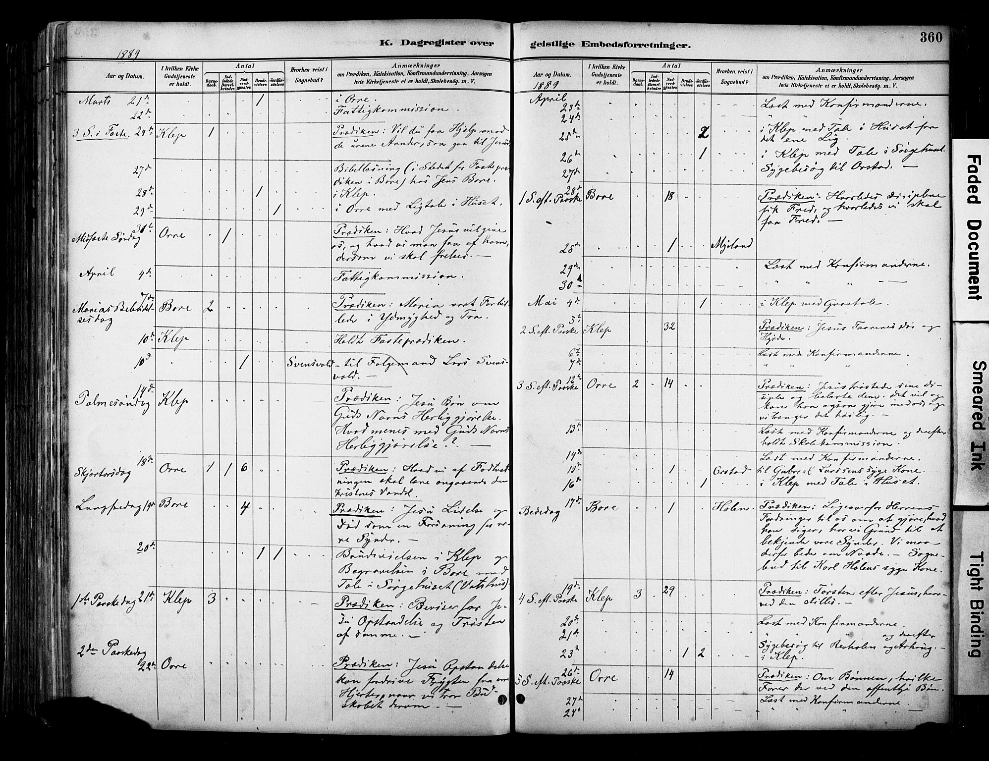 Klepp sokneprestkontor, AV/SAST-A-101803/001/3/30BA/L0009: Parish register (official) no. A 7, 1886-1915, p. 360