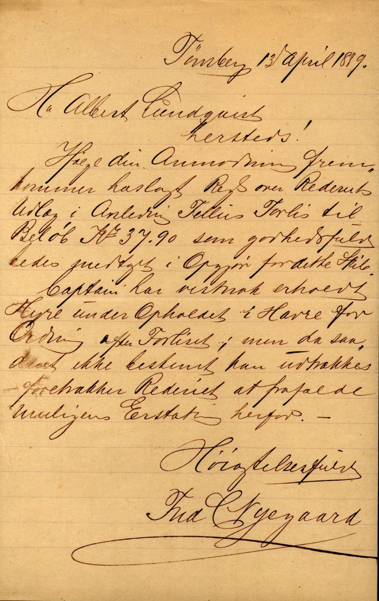 Pa 63 - Østlandske skibsassuranceforening, VEMU/A-1079/G/Ga/L0020/0001: Havaridokumenter / Tellus, Telanak, Wilhelmine, 1887, p. 32