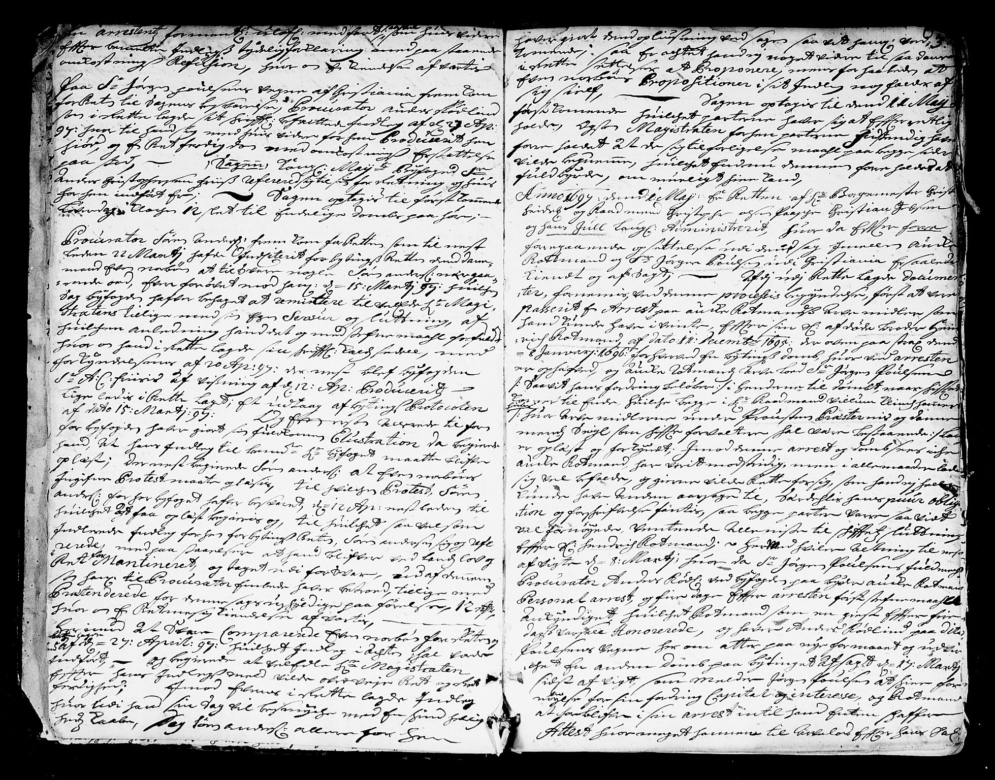 Fredrikshald rådstuerett, AV/SAO-A-11129/A/L0003: Rådstuprotokoll, 1697-1708, p. 2b-3a