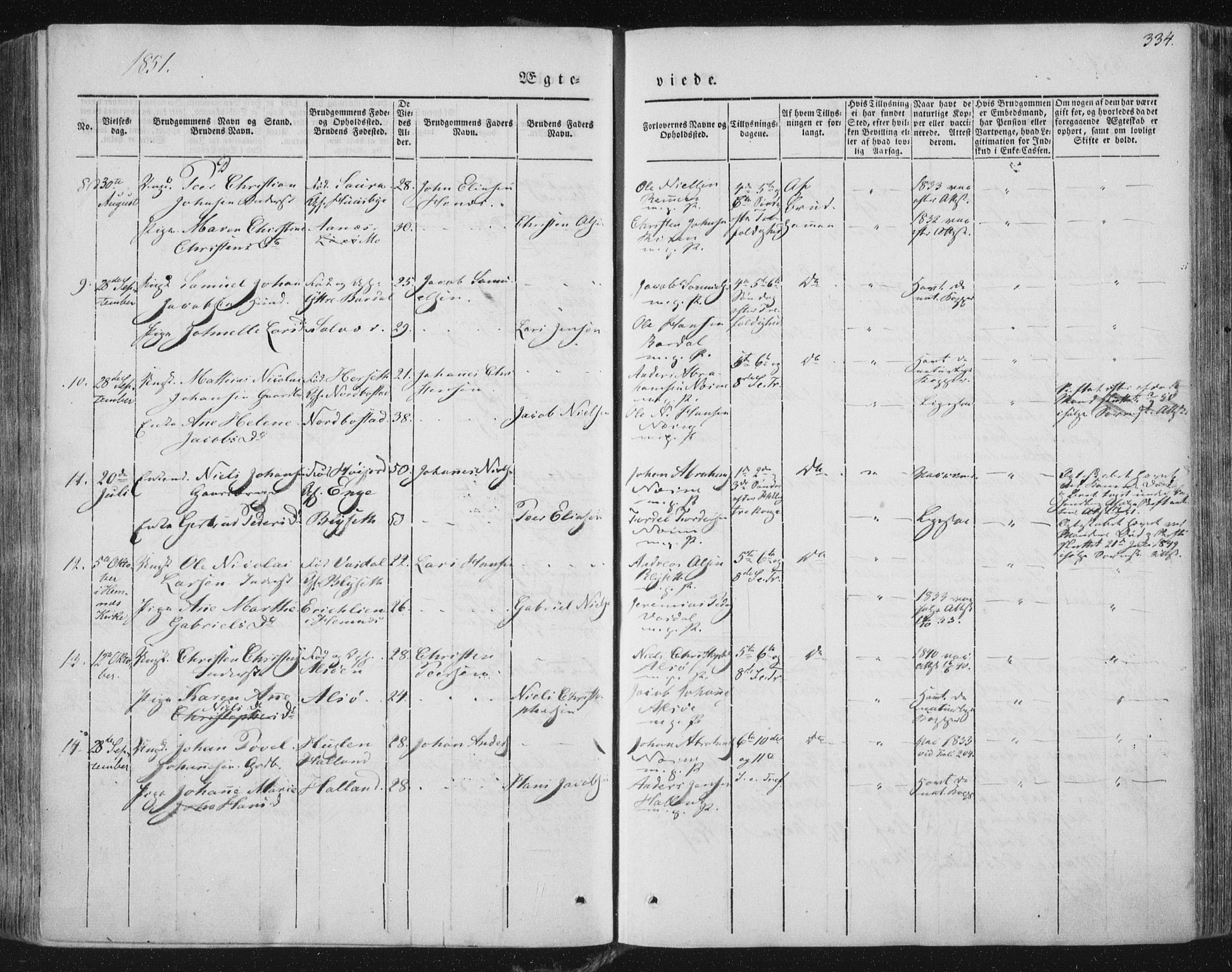 Ministerialprotokoller, klokkerbøker og fødselsregistre - Nordland, AV/SAT-A-1459/838/L0549: Parish register (official) no. 838A07, 1840-1854, p. 334