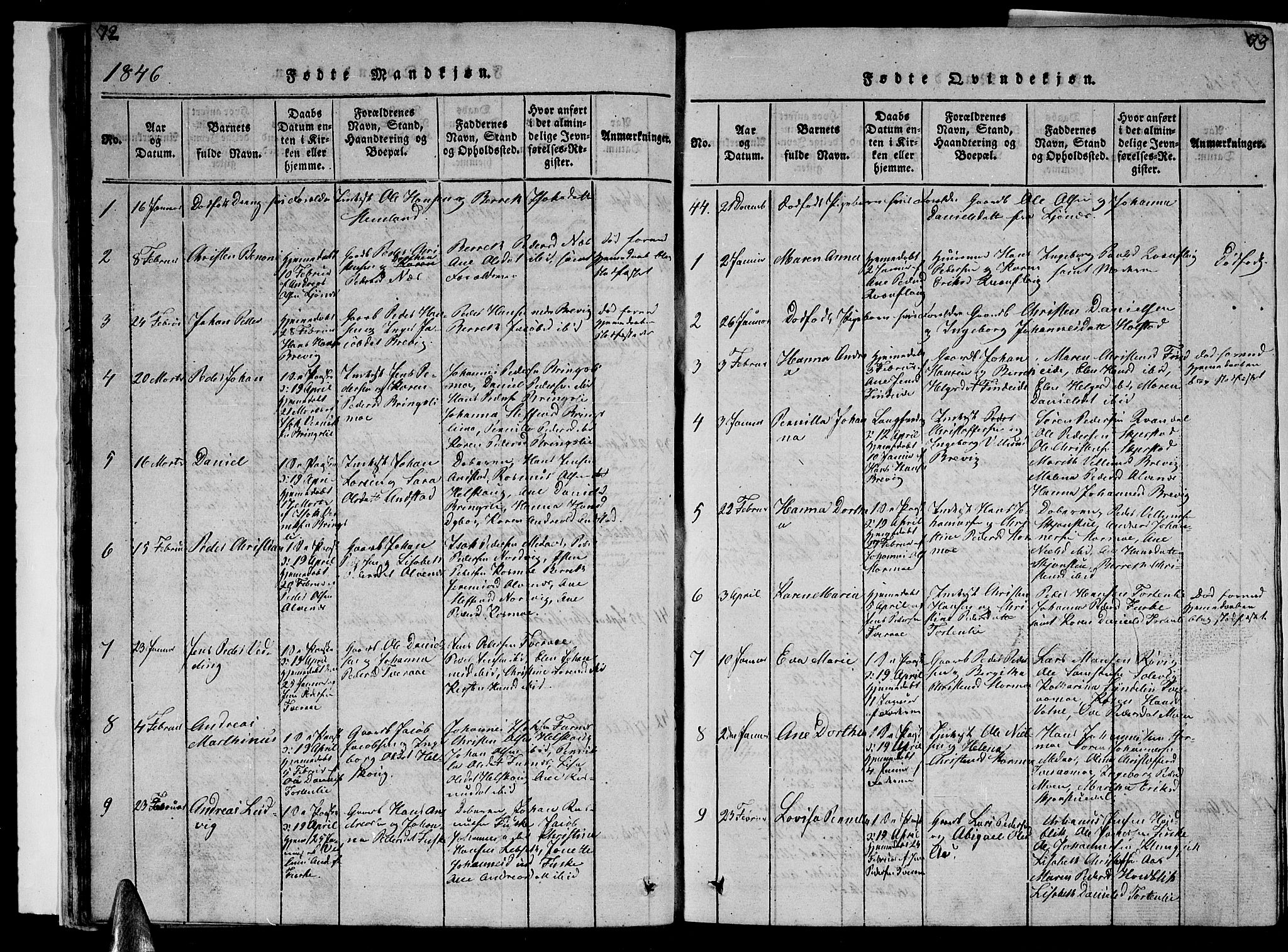 Ministerialprotokoller, klokkerbøker og fødselsregistre - Nordland, AV/SAT-A-1459/852/L0752: Parish register (copy) no. 852C03, 1840-1855, p. 72-73