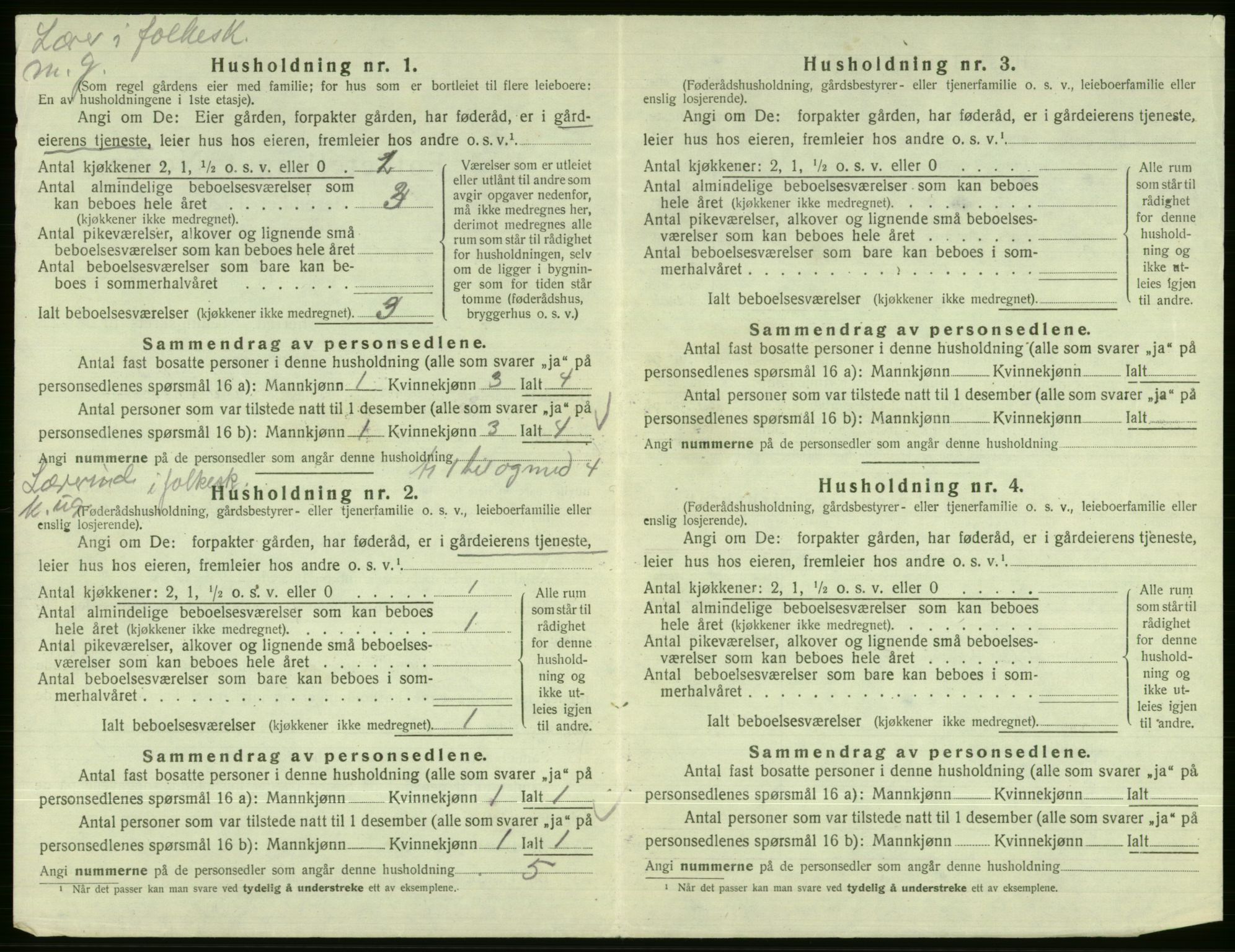 SAB, 1920 census for Vossestrand, 1920, p. 267