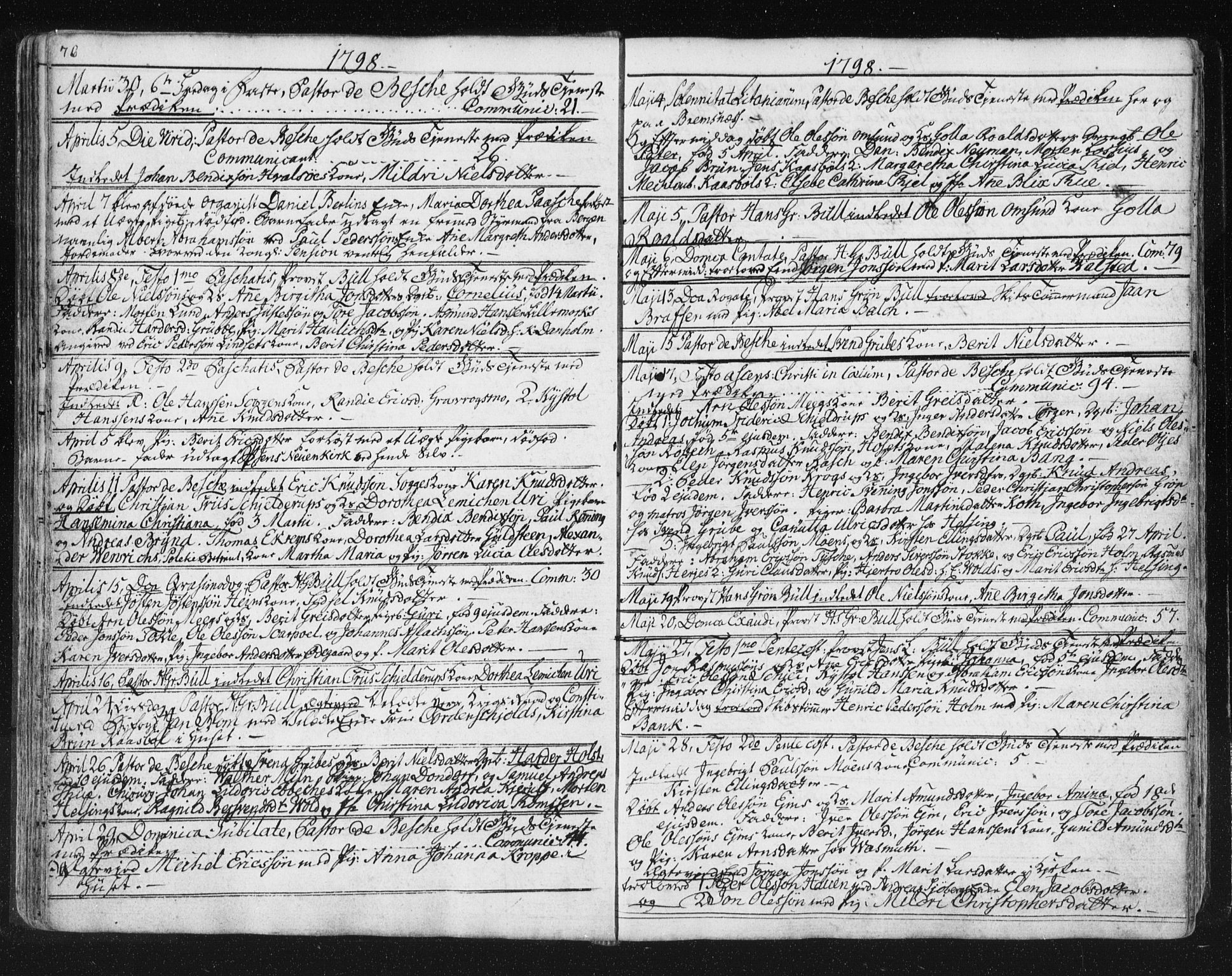Ministerialprotokoller, klokkerbøker og fødselsregistre - Møre og Romsdal, SAT/A-1454/572/L0841: Parish register (official) no. 572A04, 1784-1819, p. 76