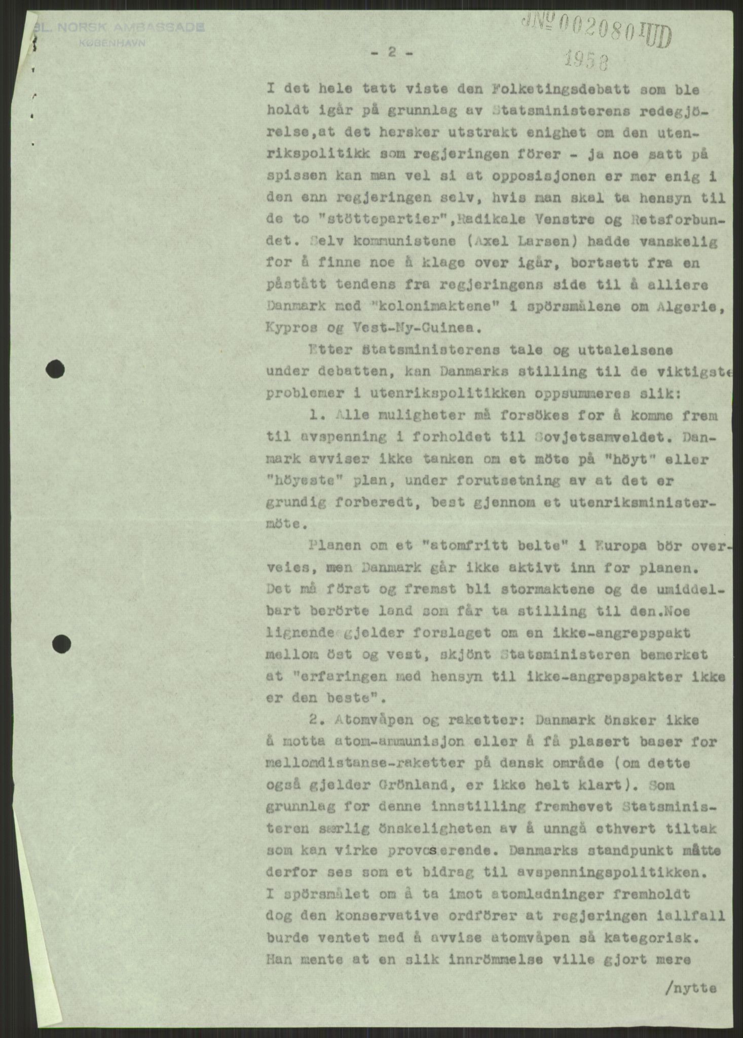 Utenriksdepartementet, RA/S-2259, 1951-1959, p. 181
