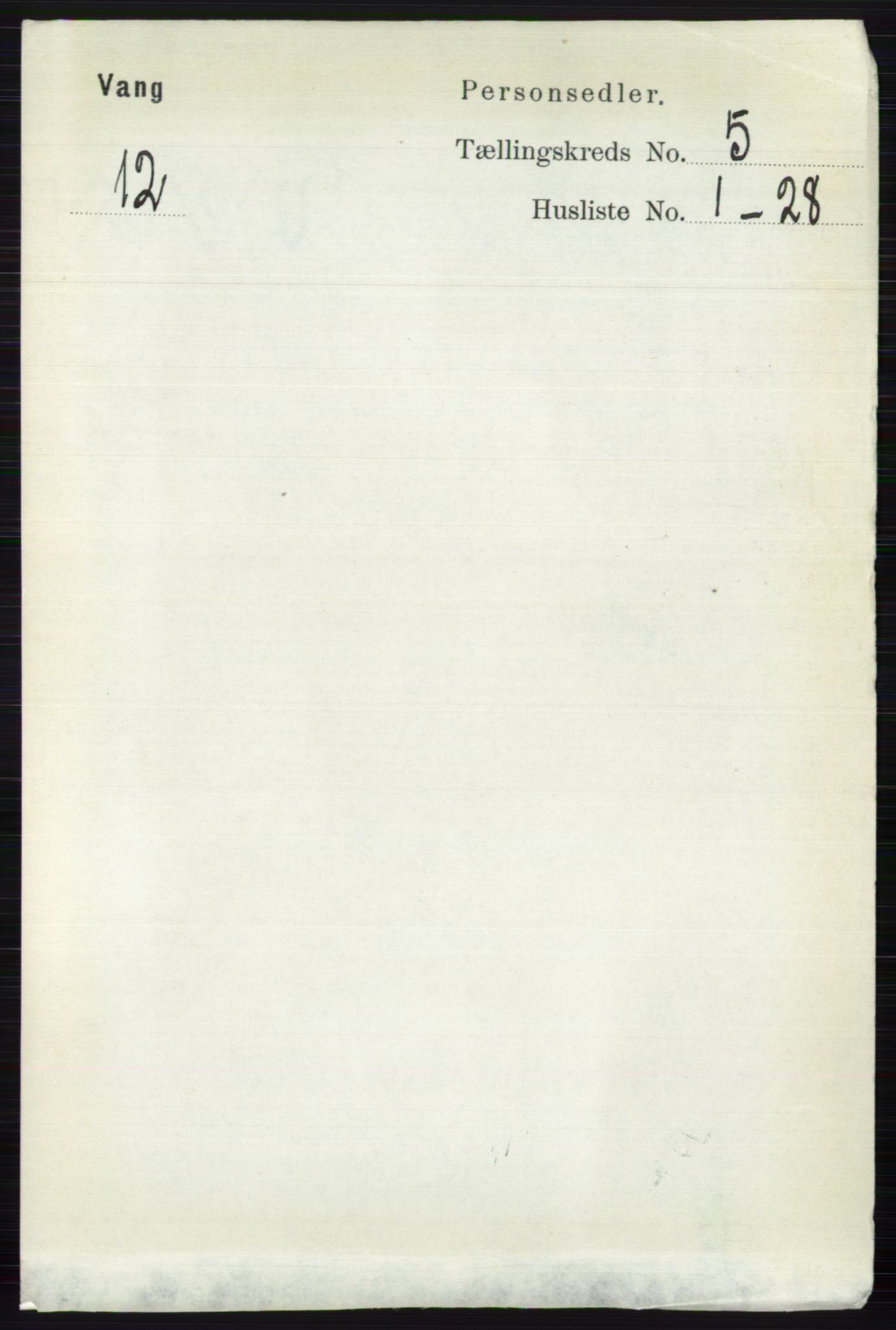 RA, 1891 census for 0545 Vang, 1891, p. 1036