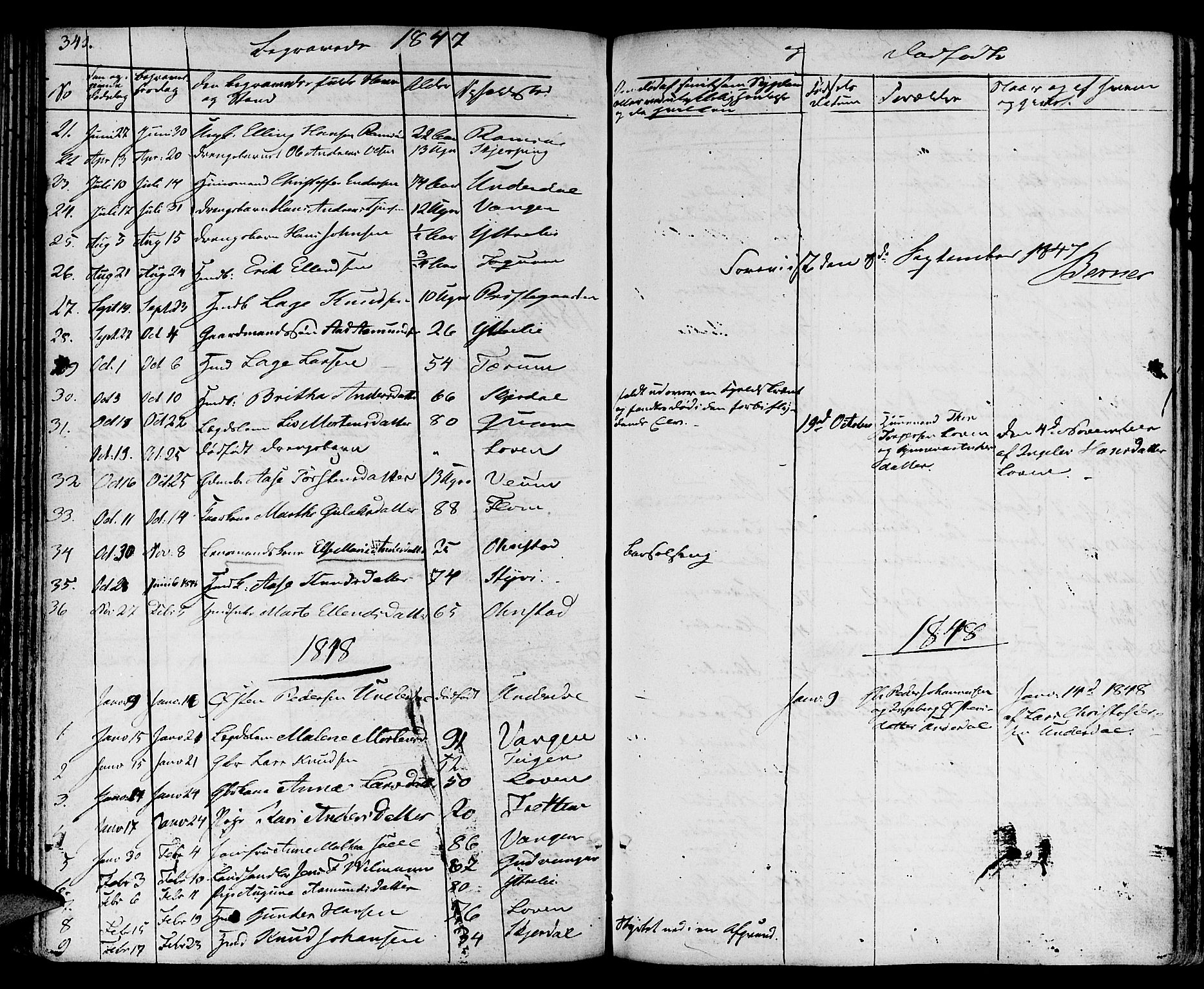 Aurland sokneprestembete, SAB/A-99937/H/Ha/Haa/L0006: Parish register (official) no. A 6, 1821-1859, p. 341