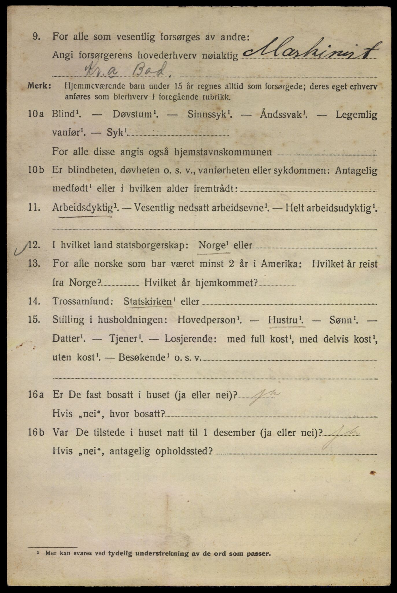 SAO, 1920 census for Kristiania, 1920, p. 463002