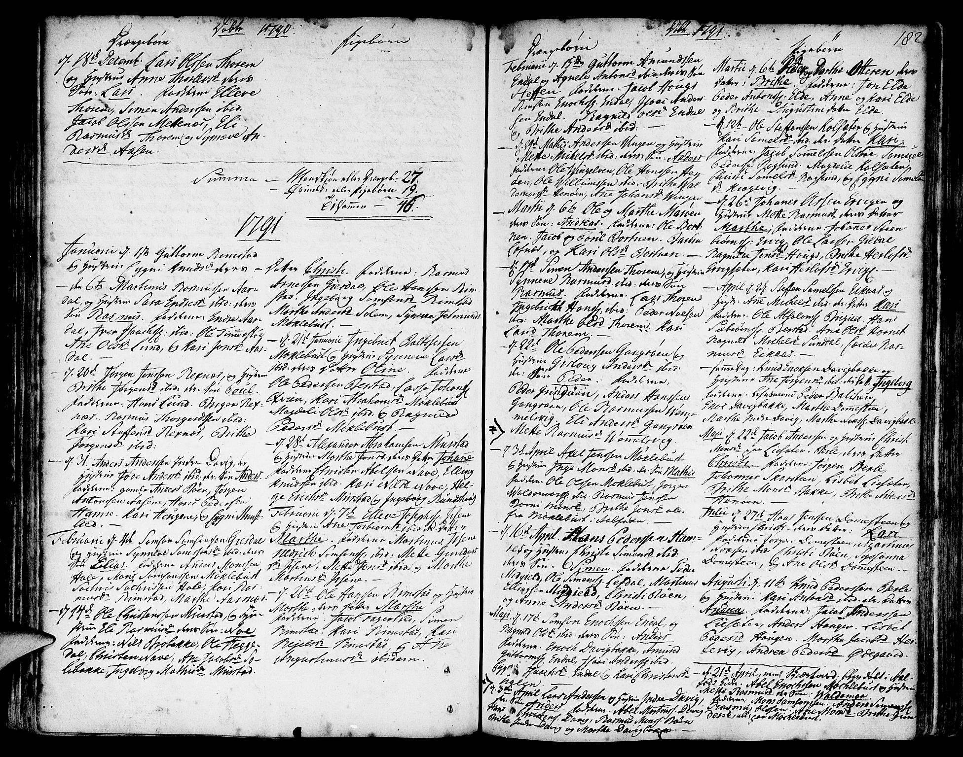 Davik sokneprestembete, SAB/A-79701/H/Haa/Haaa/L0002: Parish register (official) no. A 2, 1742-1816, p. 182