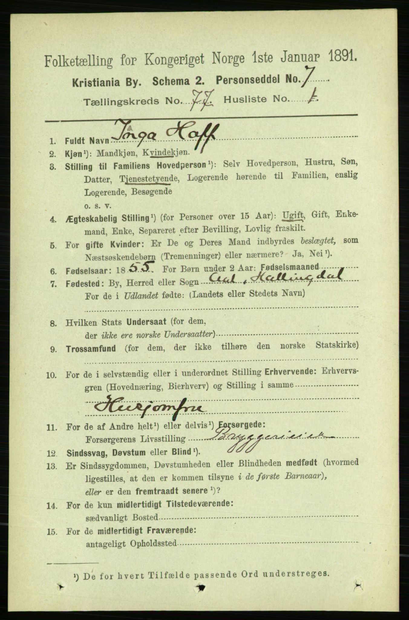 RA, 1891 census for 0301 Kristiania, 1891, p. 40568