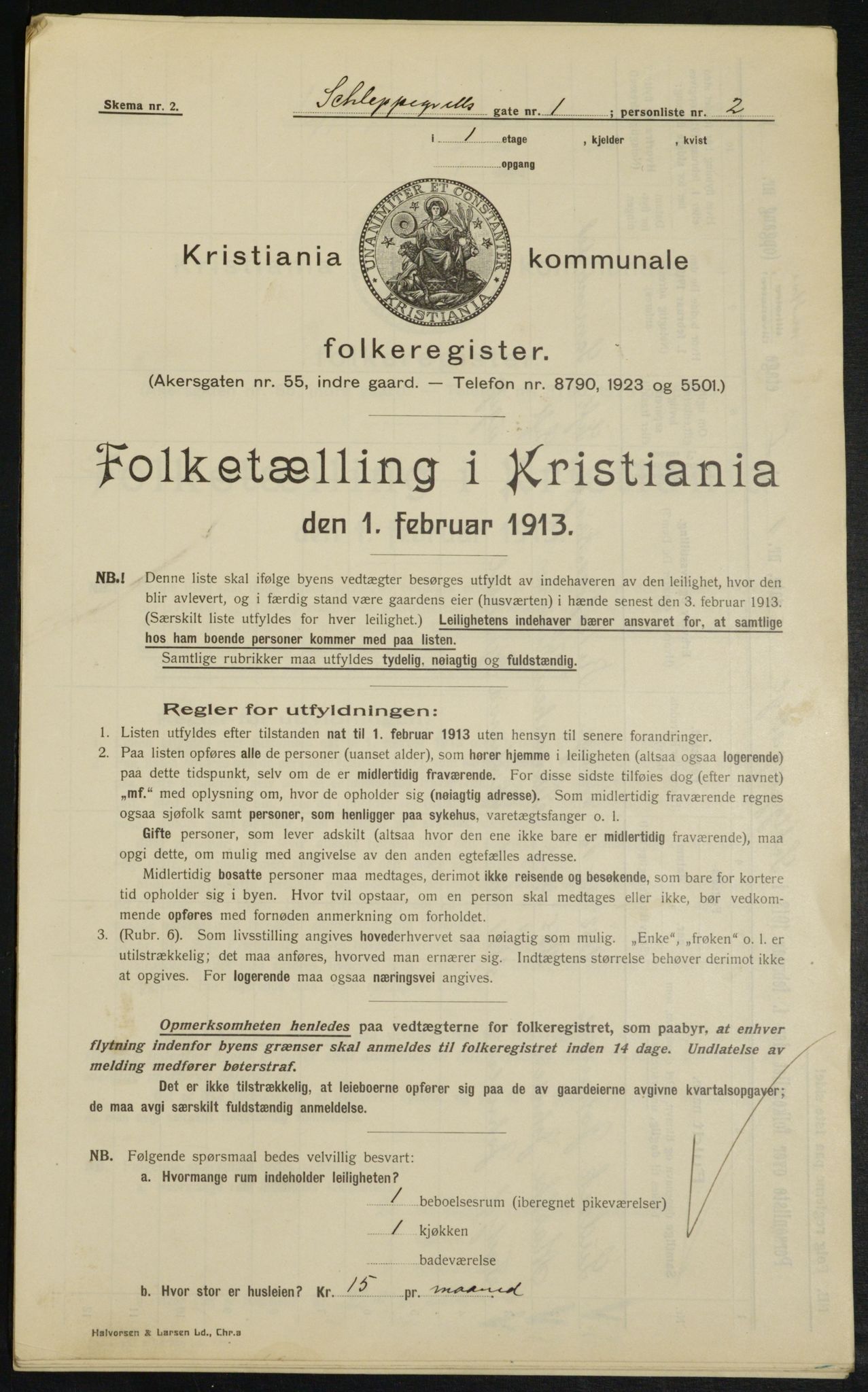 OBA, Municipal Census 1913 for Kristiania, 1913, p. 89574