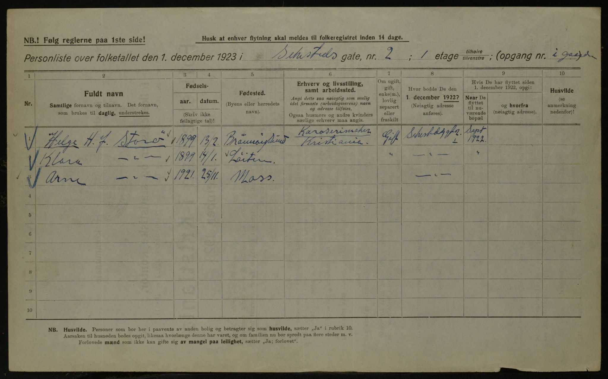 OBA, Municipal Census 1923 for Kristiania, 1923, p. 103939