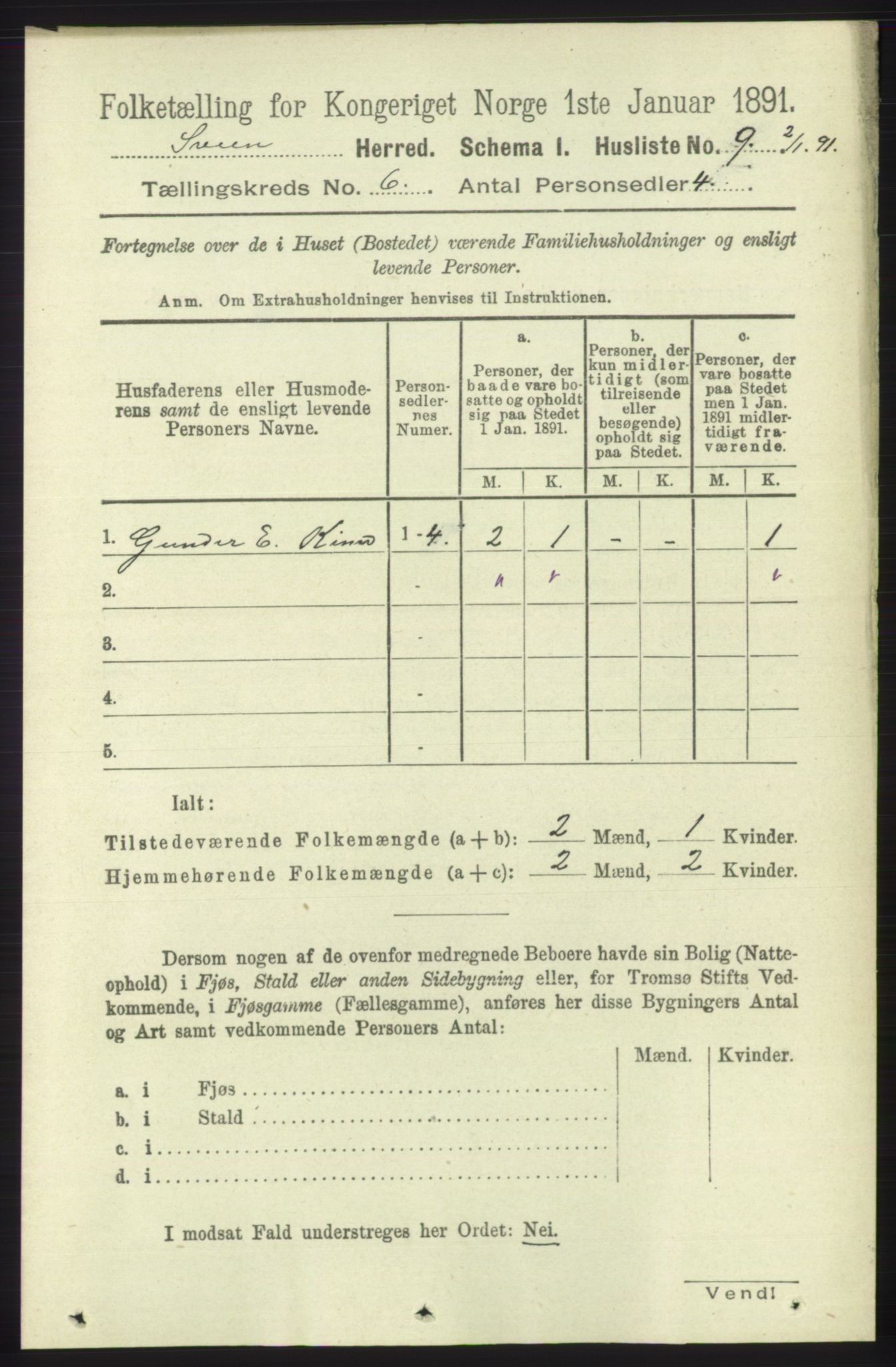 RA, 1891 census for 1216 Sveio, 1891, p. 1683