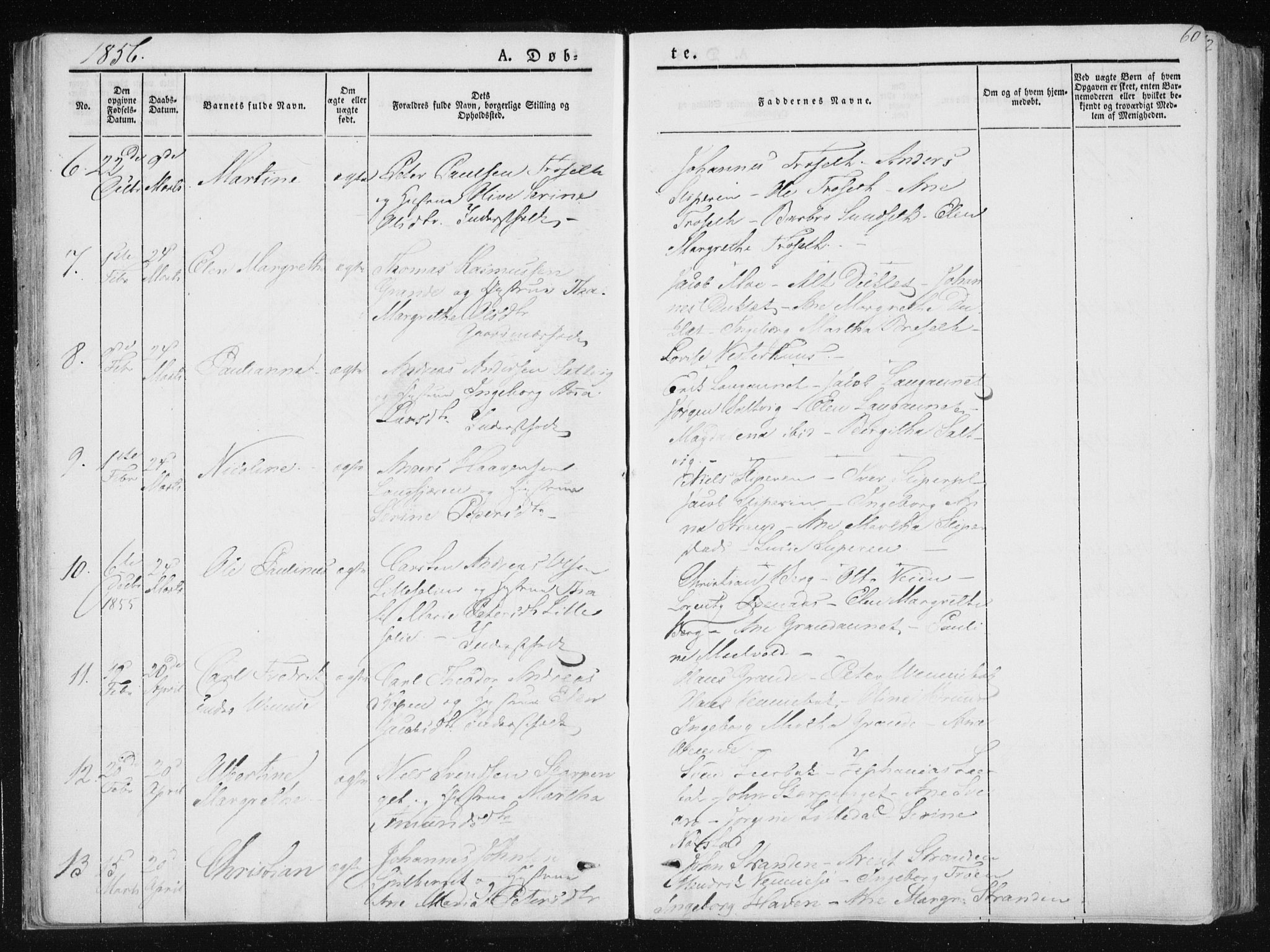 Ministerialprotokoller, klokkerbøker og fødselsregistre - Nord-Trøndelag, SAT/A-1458/733/L0323: Parish register (official) no. 733A02, 1843-1870, p. 60