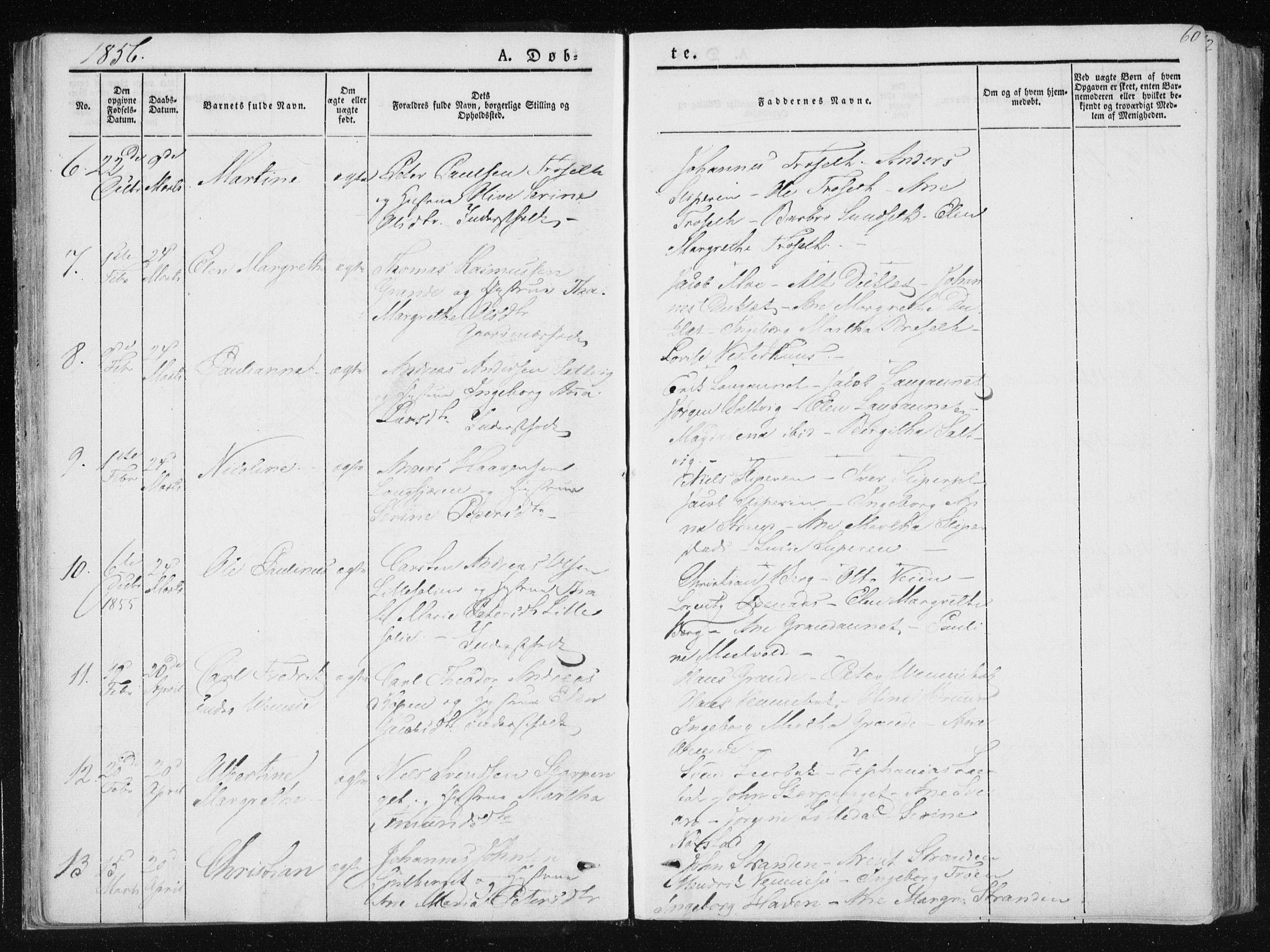 Ministerialprotokoller, klokkerbøker og fødselsregistre - Nord-Trøndelag, AV/SAT-A-1458/733/L0323: Parish register (official) no. 733A02, 1843-1870, p. 60