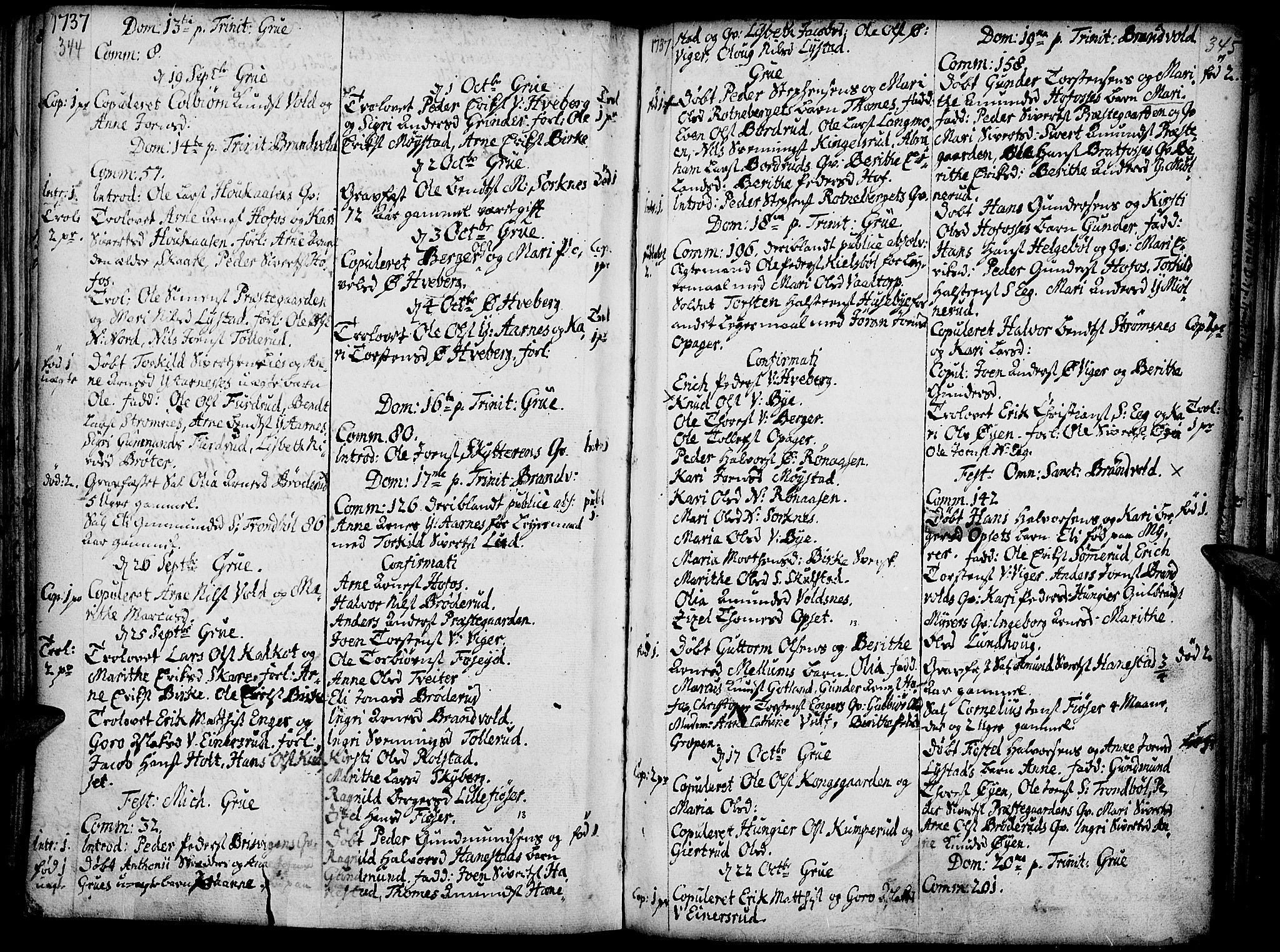 Grue prestekontor, AV/SAH-PREST-036/H/Ha/Haa/L0001: Parish register (official) no. 1, 1712-1748, p. 344-345