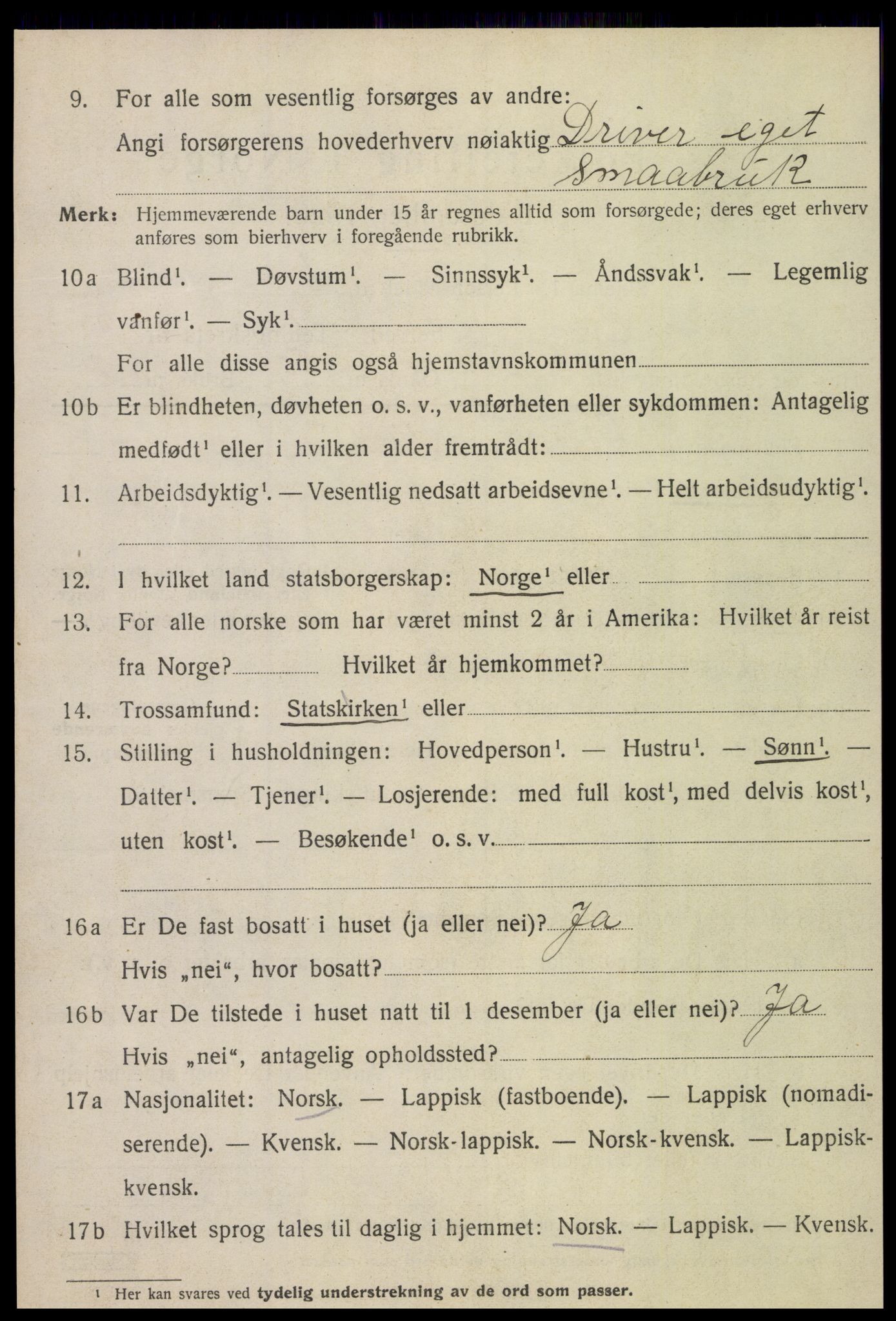SAT, 1920 census for Inderøy, 1920, p. 4204