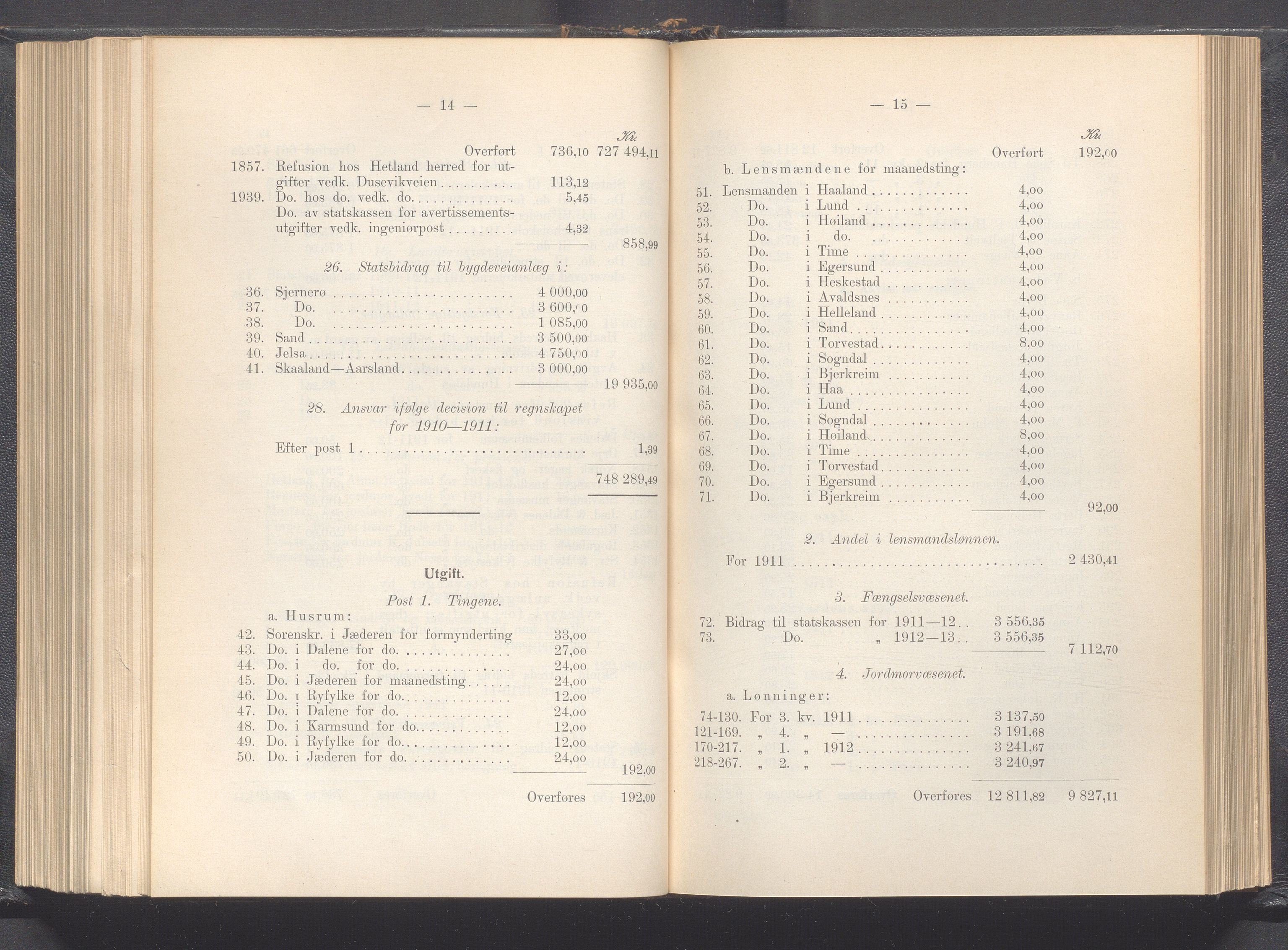 Rogaland fylkeskommune - Fylkesrådmannen , IKAR/A-900/A, 1913, p. 275