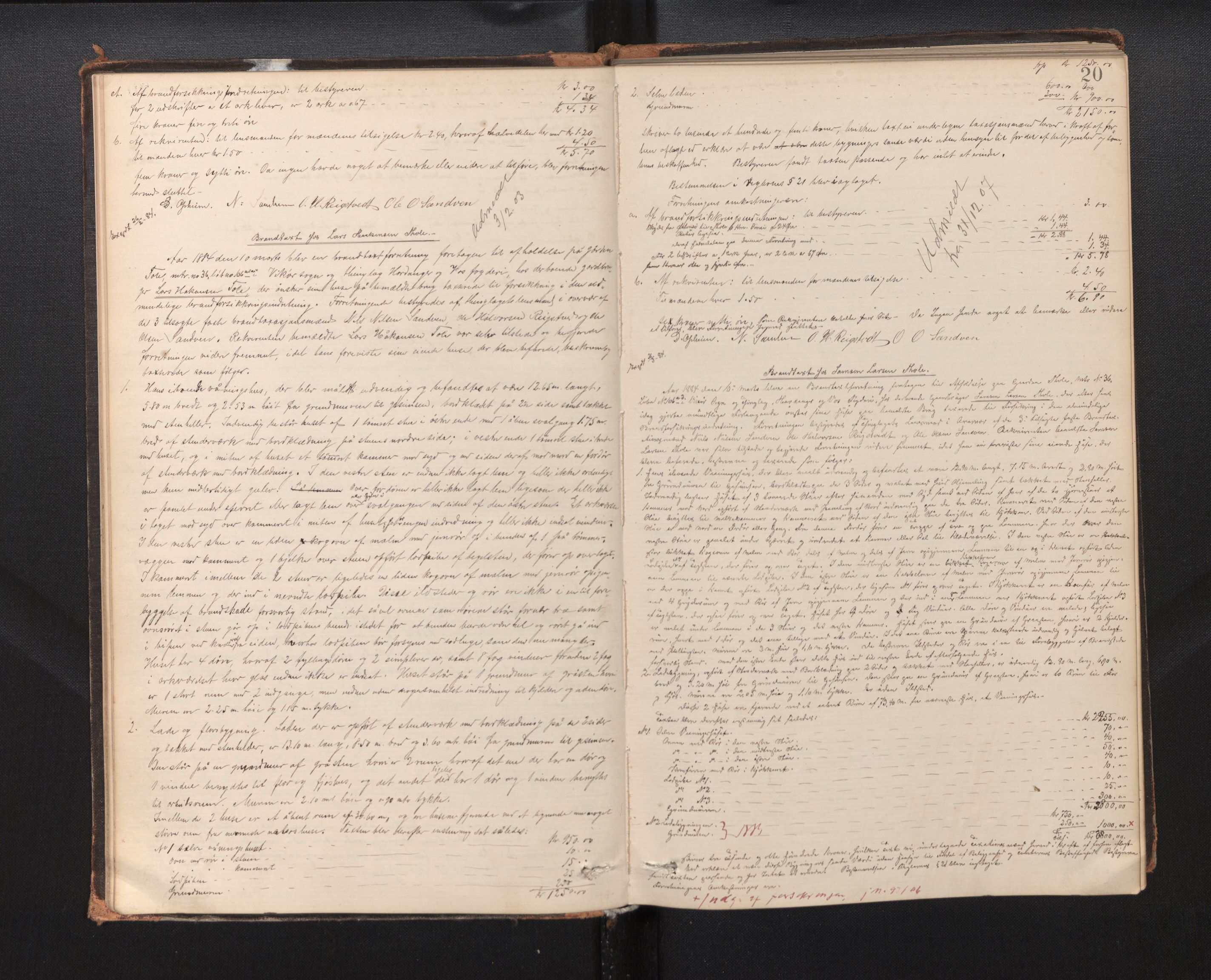 Lensmannen i Kvam, AV/SAB-A-33201/0012/L0002: Branntakstprotokoll, 1881-1919, p. 19b-20a