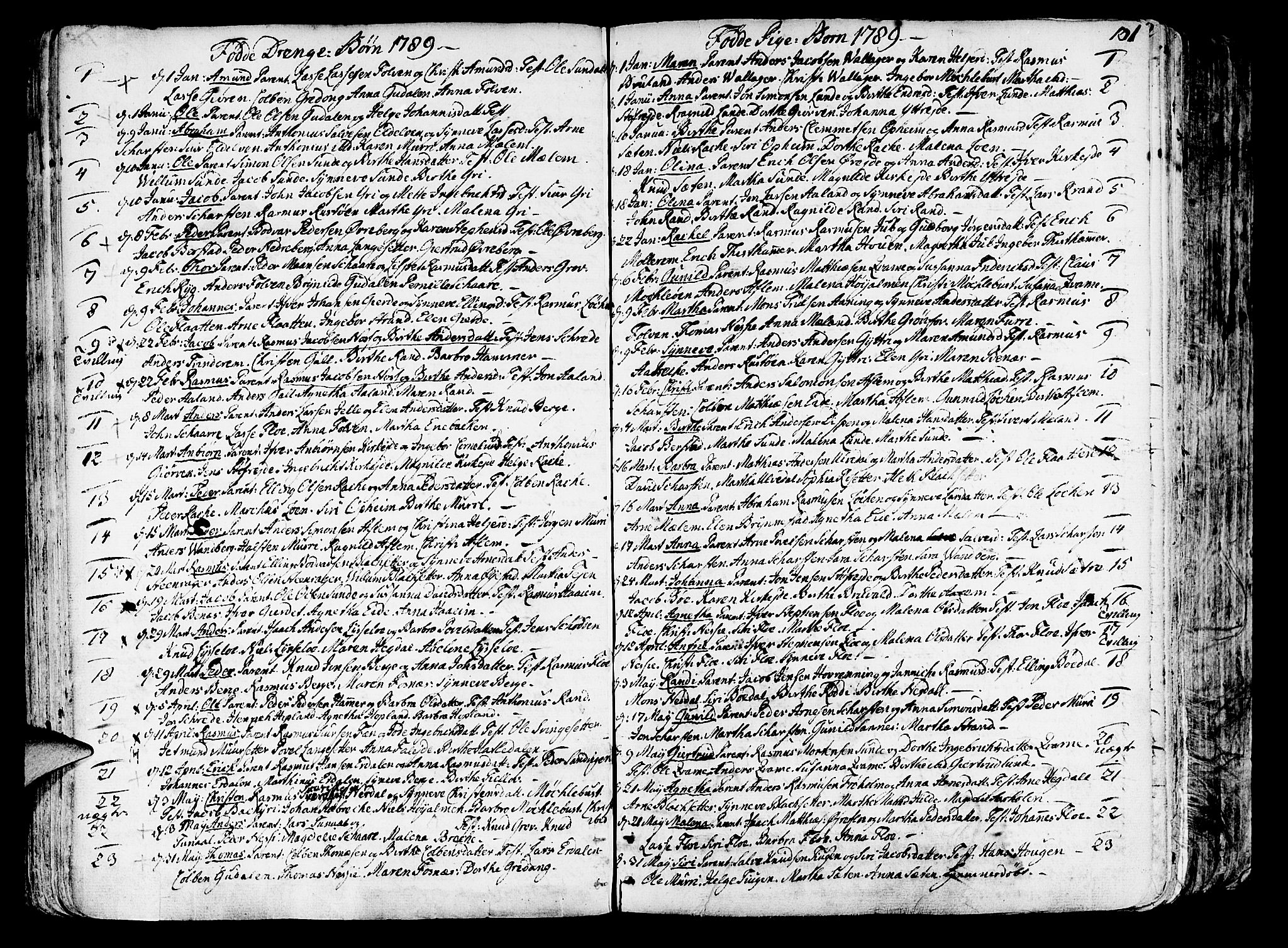 Innvik sokneprestembete, SAB/A-80501: Parish register (official) no. A 1, 1750-1816, p. 131