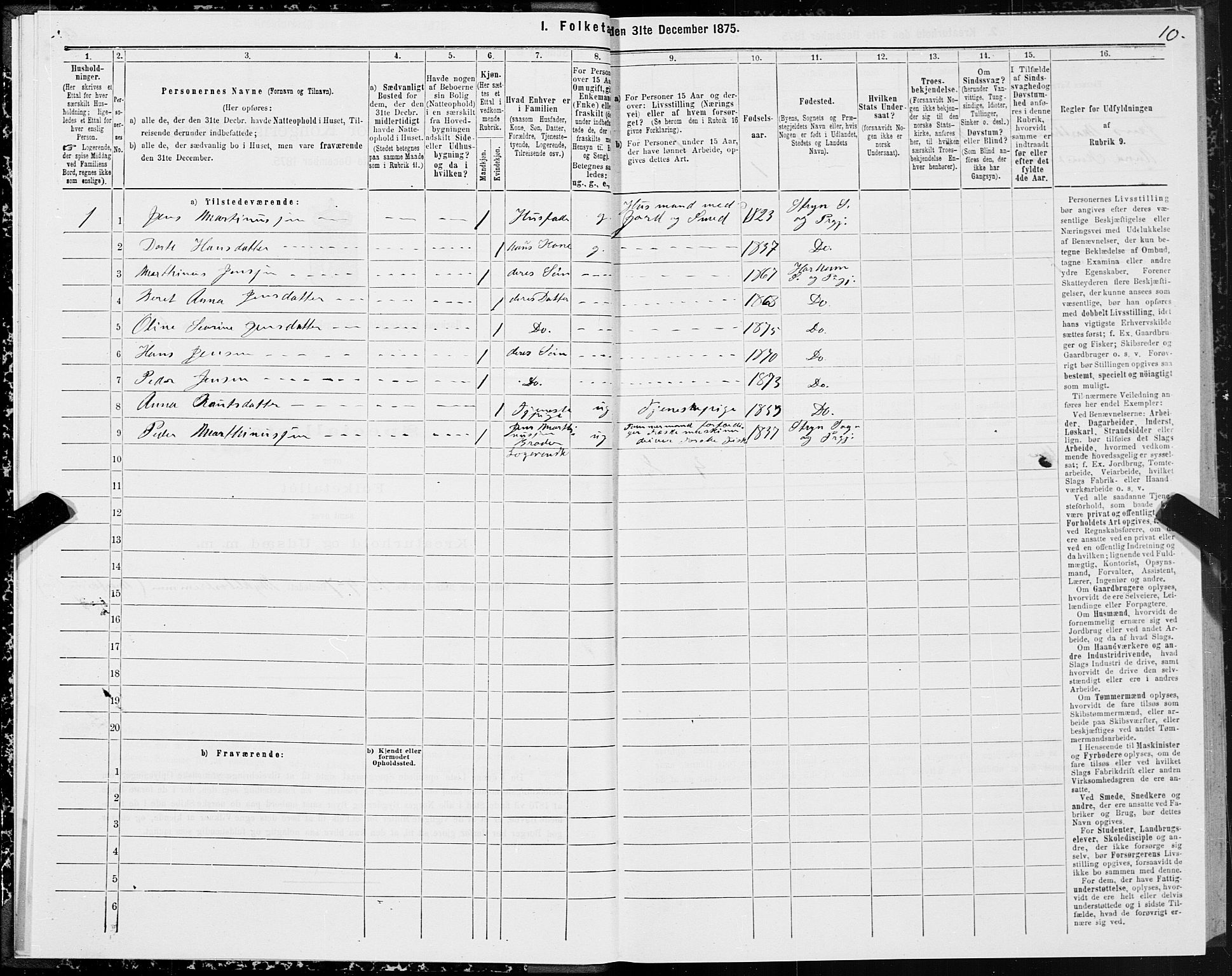 SAT, 1875 census for 1534P Haram, 1875, p. 1010